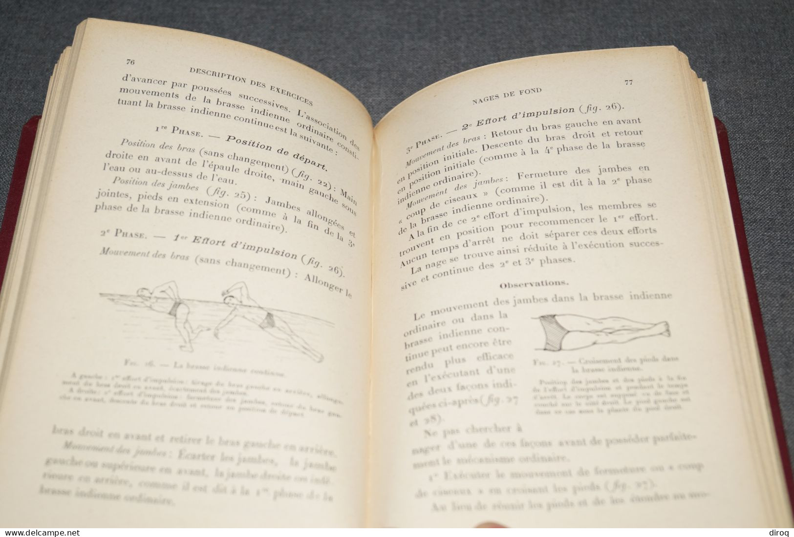 Natation,1914,ma leçon type,G.Hébert,154 pages,ancien,complet,18 Cm. sur 11,5 Cm.