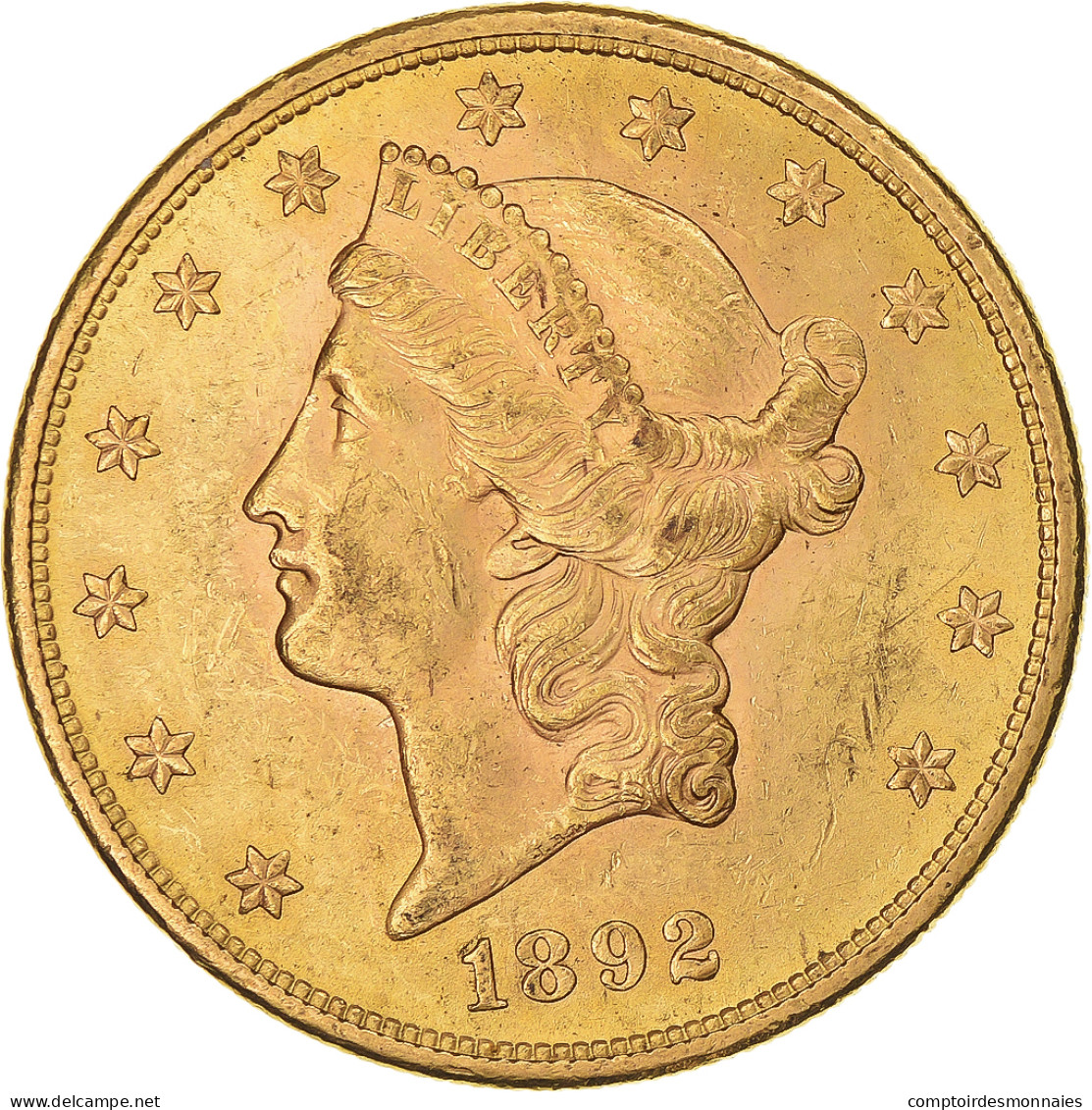 Monnaie, États-Unis, Liberty Head, $20, Double Eagle, 1892, U.S. Mint, San - 20$ - Double Eagle - 1877-1901: Coronet Head