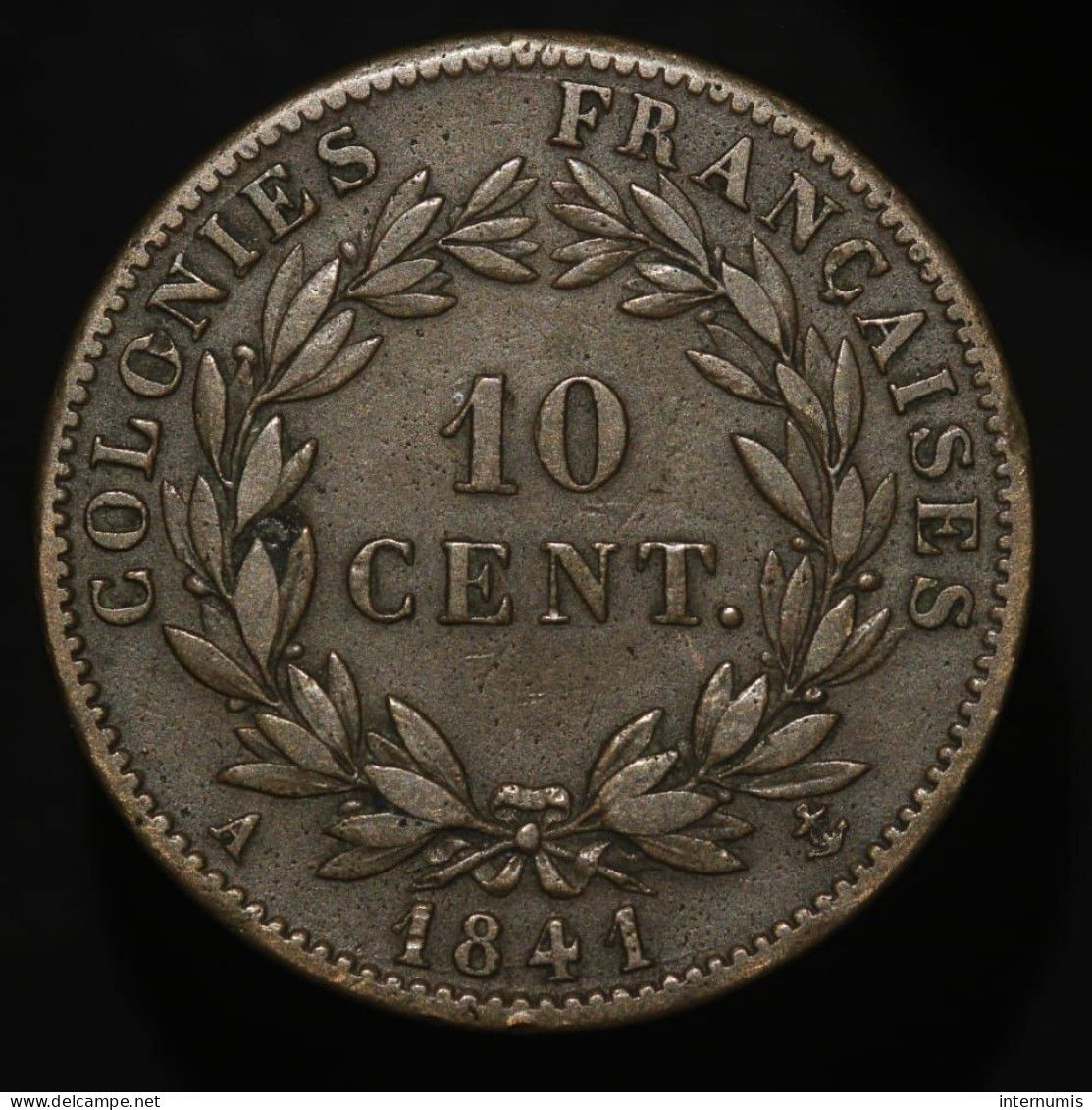 France, Louis-Philippe I, 10 Centimes, 1841-A, Guadeloupe, Bronze, TTB (EF), KM#13, Lec.316 - French Colonies (1817-1844)