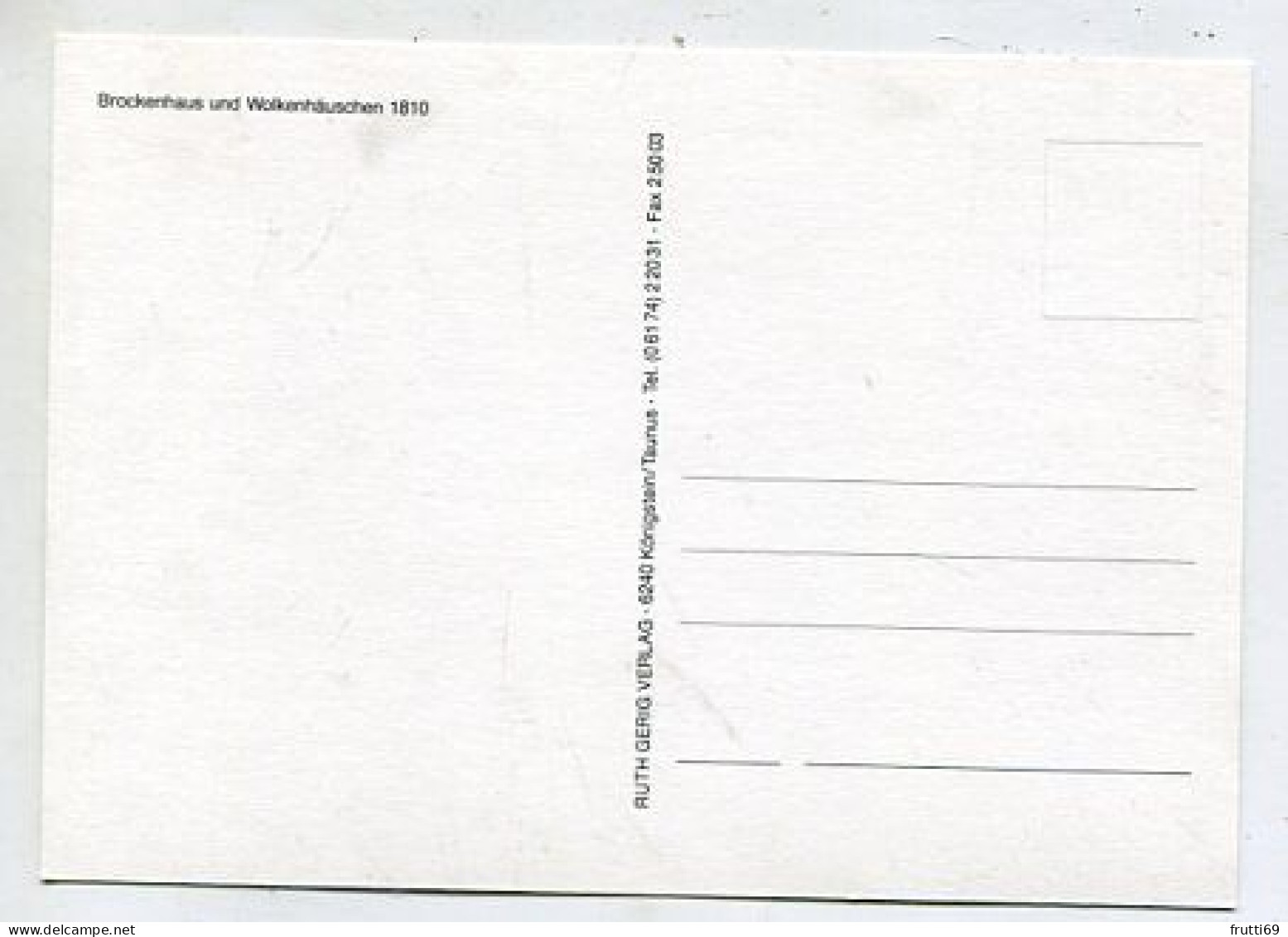 AK 136570 GERMANY - Brockenhaus Und Wolkenhäuschen - MODERN REPRODUCTION CARD - Unterharz