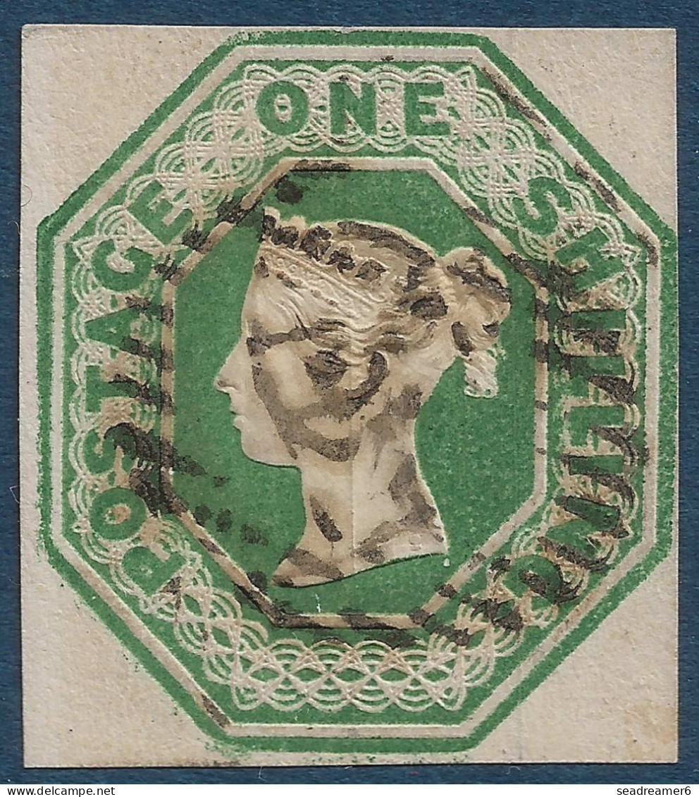 Grande Bretagne N°7 1 Shilling Vert PL 2 Obliteration Légère Ovale 24 Relief Très Marqué, Très Frais & SUPERBE Ainsi ! - Gebruikt