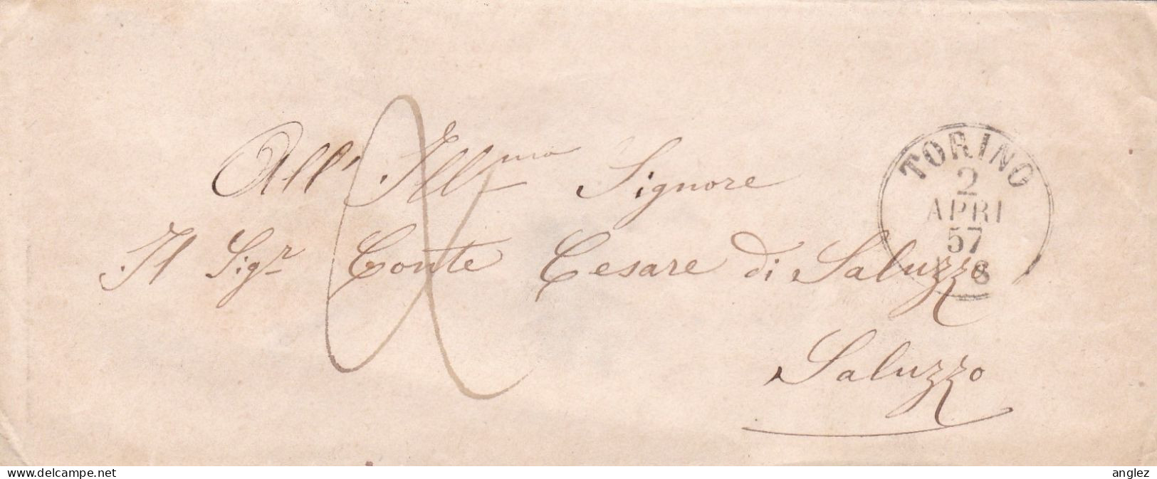 Italy - 1857 Cover Torino To Saluzzo - Ohne Zuordnung