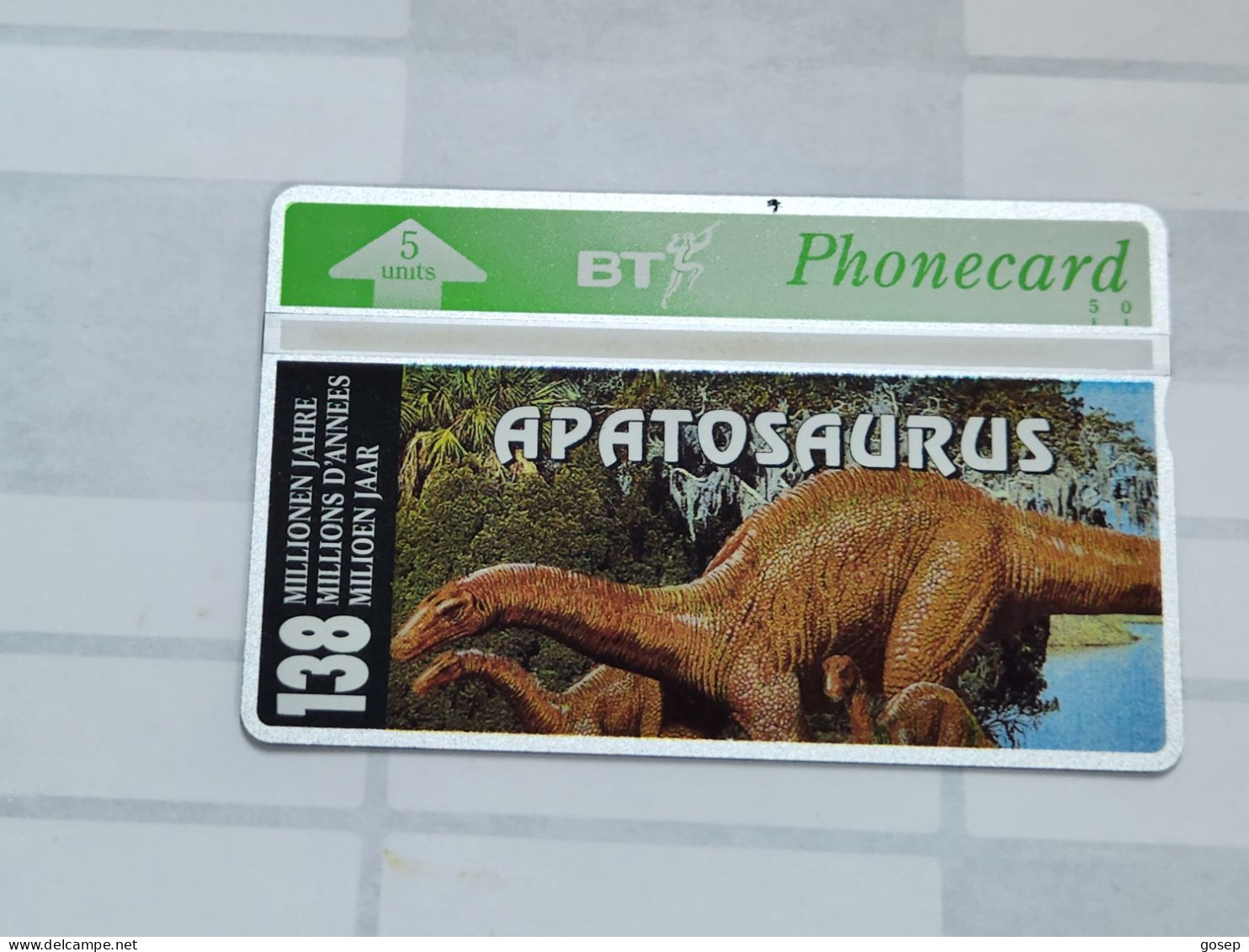 United Kingdom-(BTO-049)-Dinosaur Series-3-(72)(5units)(401D15524)price Cataloge MINT-25.00£+1card Prepiad Free - BT Overseas Issues