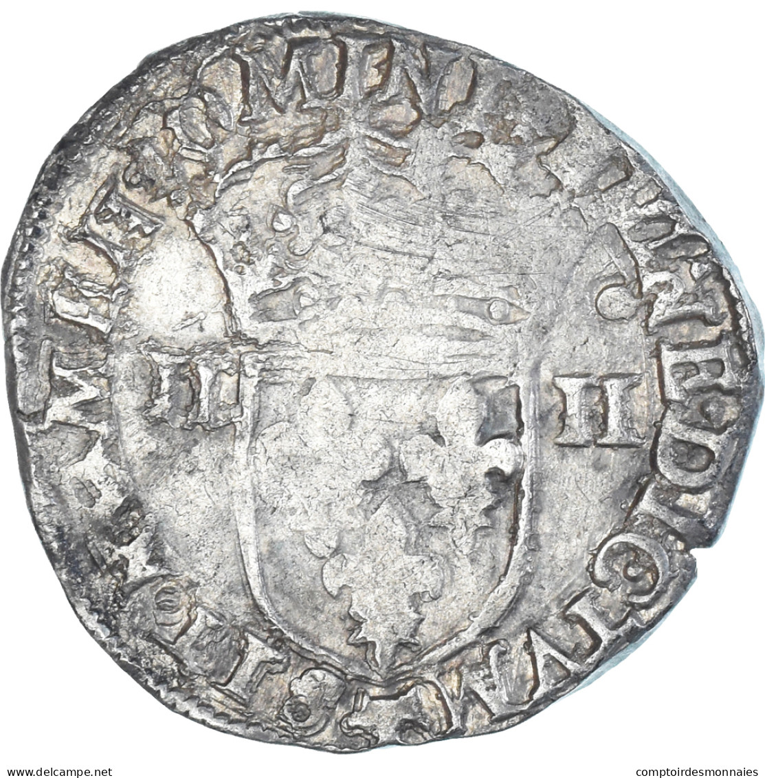 Monnaie, France, Charles X, 1/4 Ecu, 1598, Nantes, TB, Argent, Gadoury:521 - 1589-1610 Henri IV Le Vert-Galant