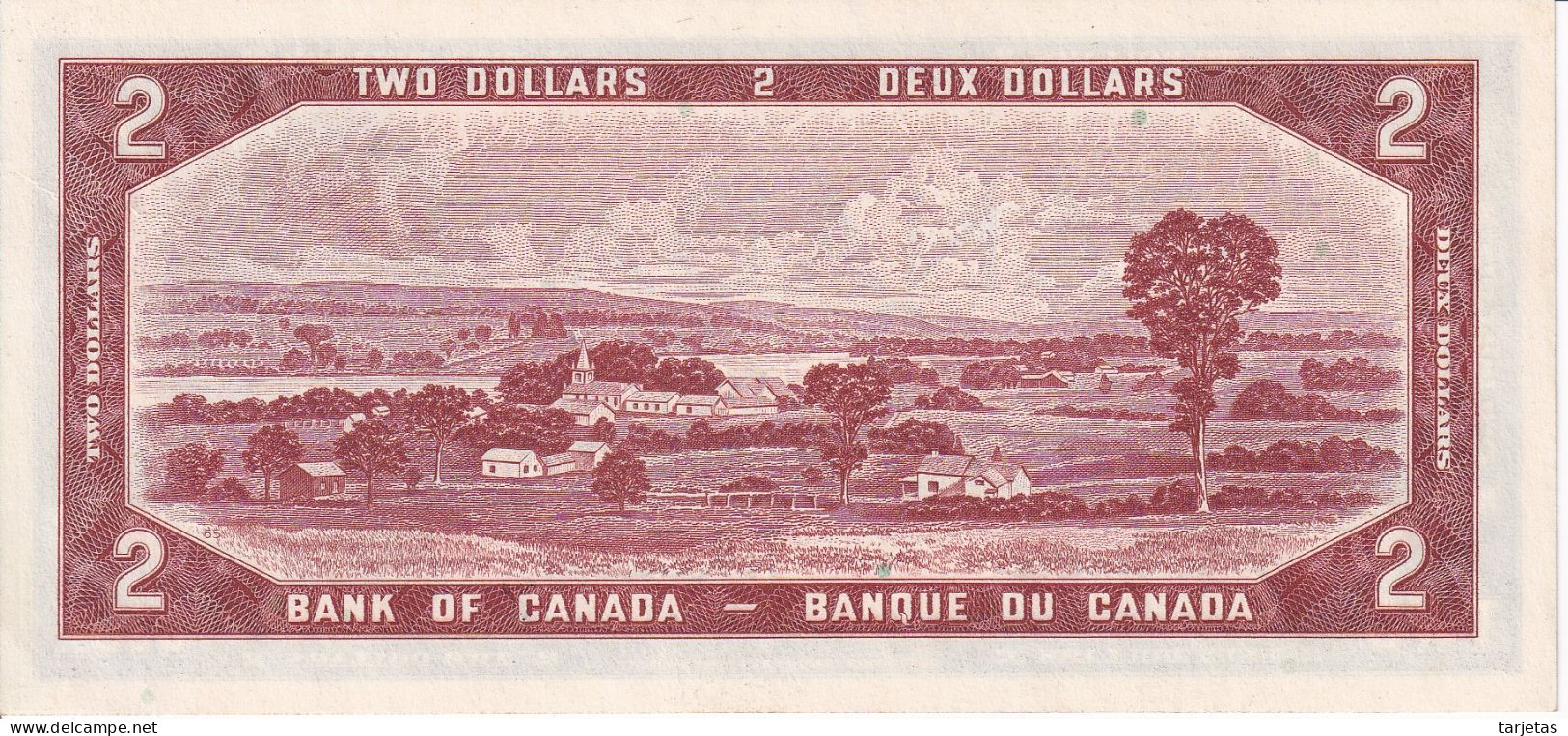 BILLETE DE CANADA DE 2 DOLLARS DEL AÑO 1954 EN CALIDAD EBC (XF) (BANKNOTE) - Canada