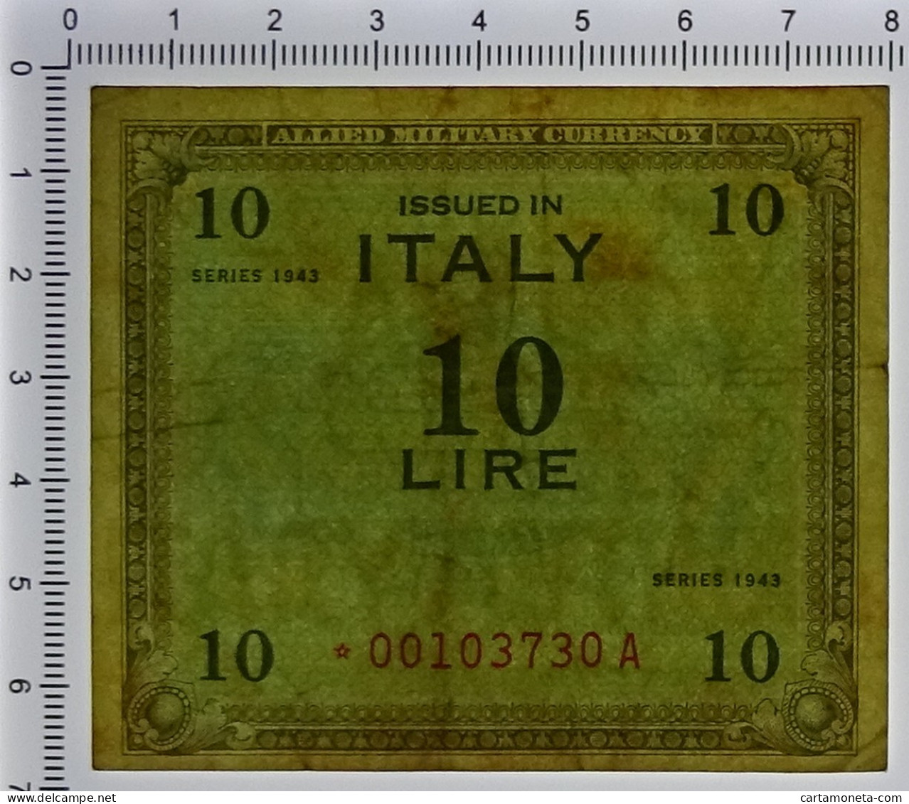 10 LIRE OCCUPAZIONE AMERICANA IN ITALIA MONOLINGUA ASTERISCO 1943 BB/BB+ - Geallieerde Bezetting Tweede Wereldoorlog