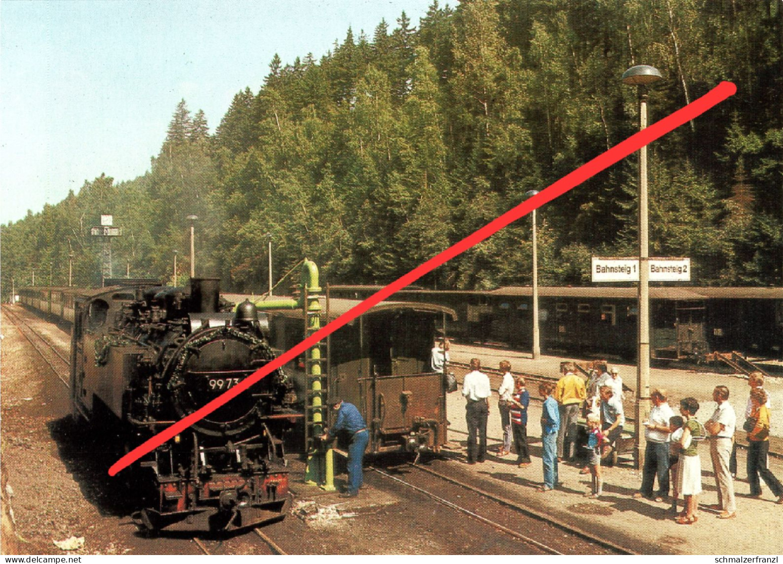 AK Kipsdorf Erzgebirge Bahnhof Zug Eisenbahn Schmalspurbahn Weißeritztalbahn Freital Hainsberg Dippoldiswalde DDR - Kipsdorf