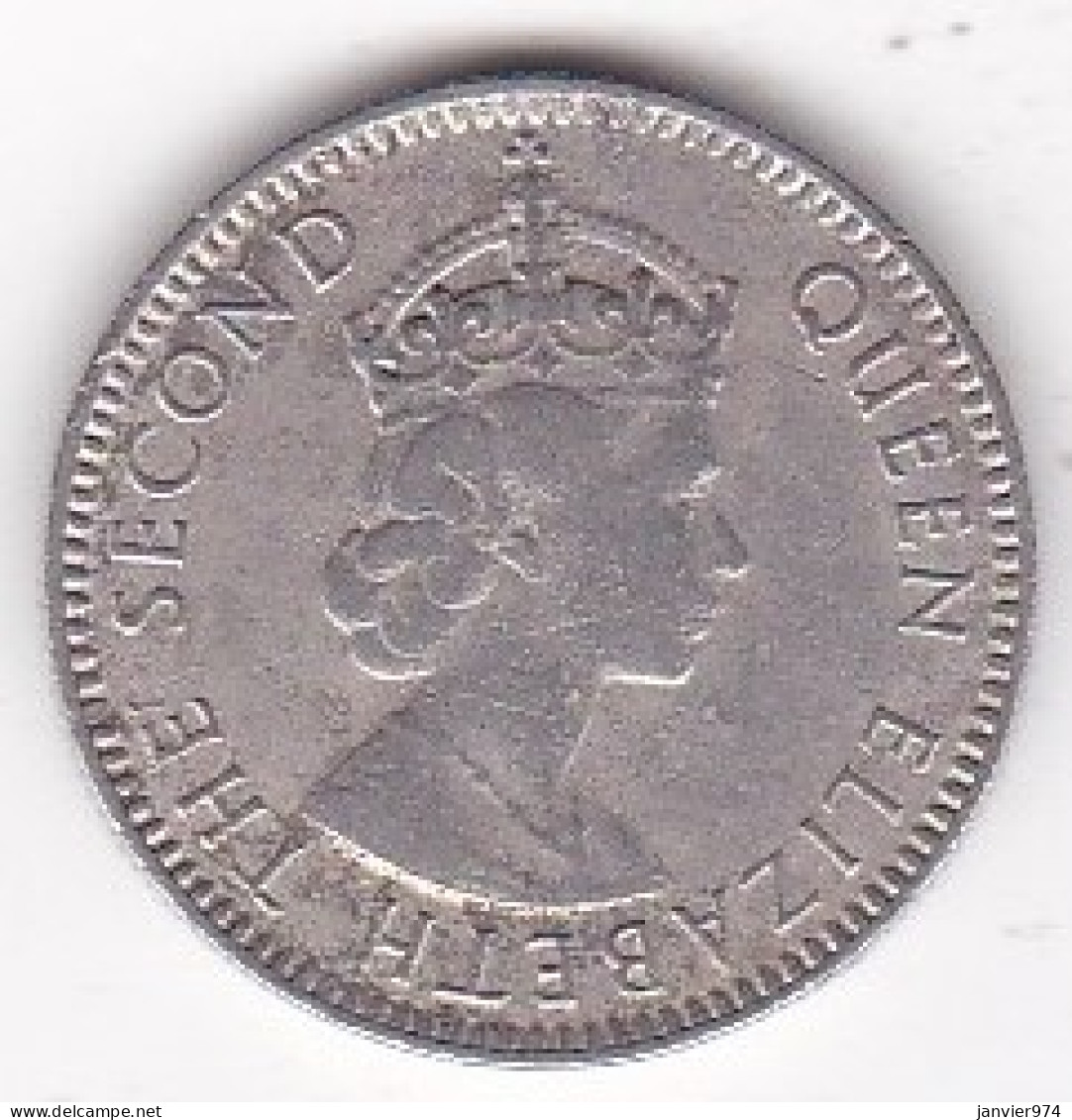 Ile Maurice 1/4 Rupee 1960,  Elizabeth II. En Cupronickel, KM# 36 - Maurice