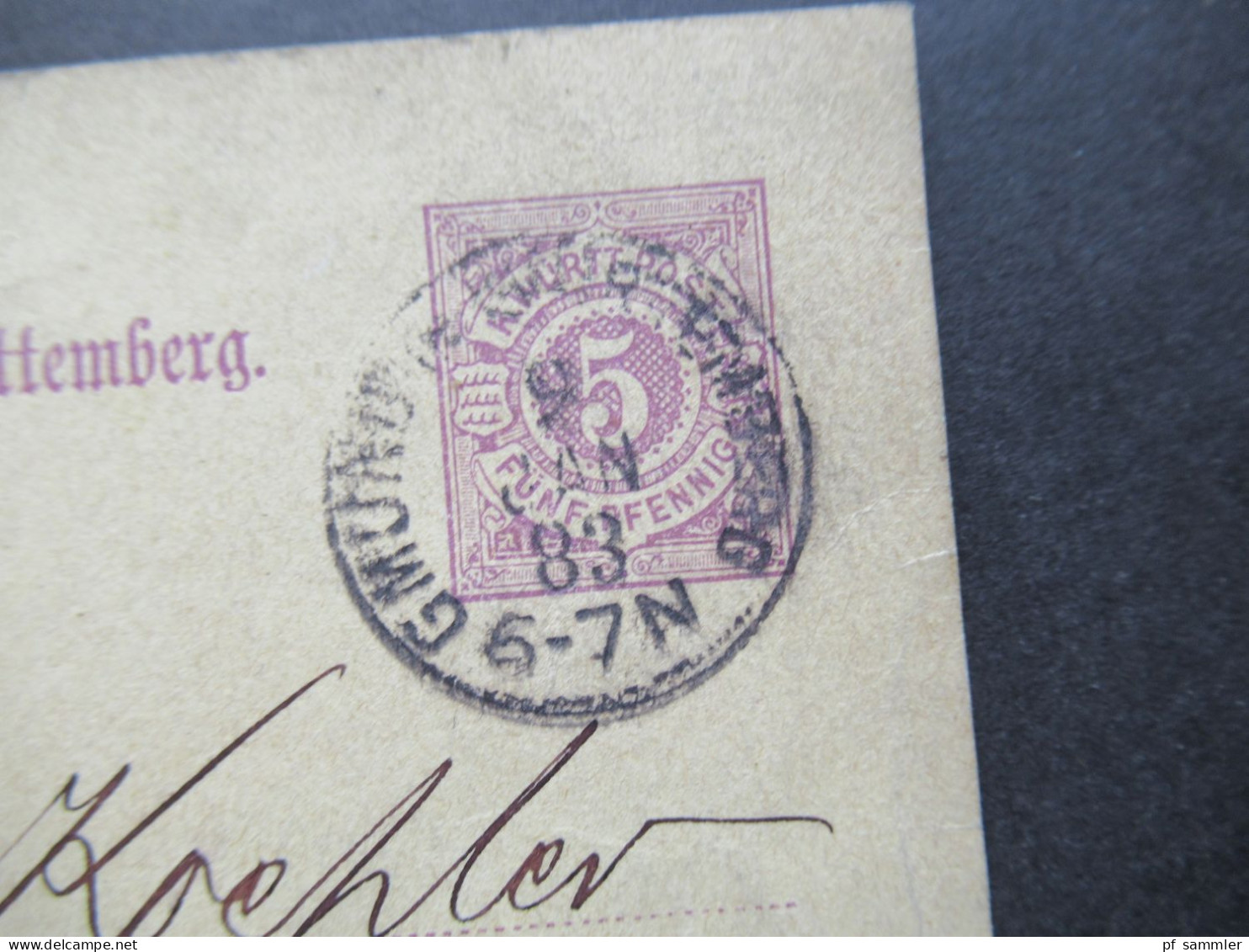 AD Württemberg 1883 Ganzsache Mit Viel Text Nach Wien Stempel Gmund / Ank. Stempel K1 Neubau Wien - Postwaardestukken