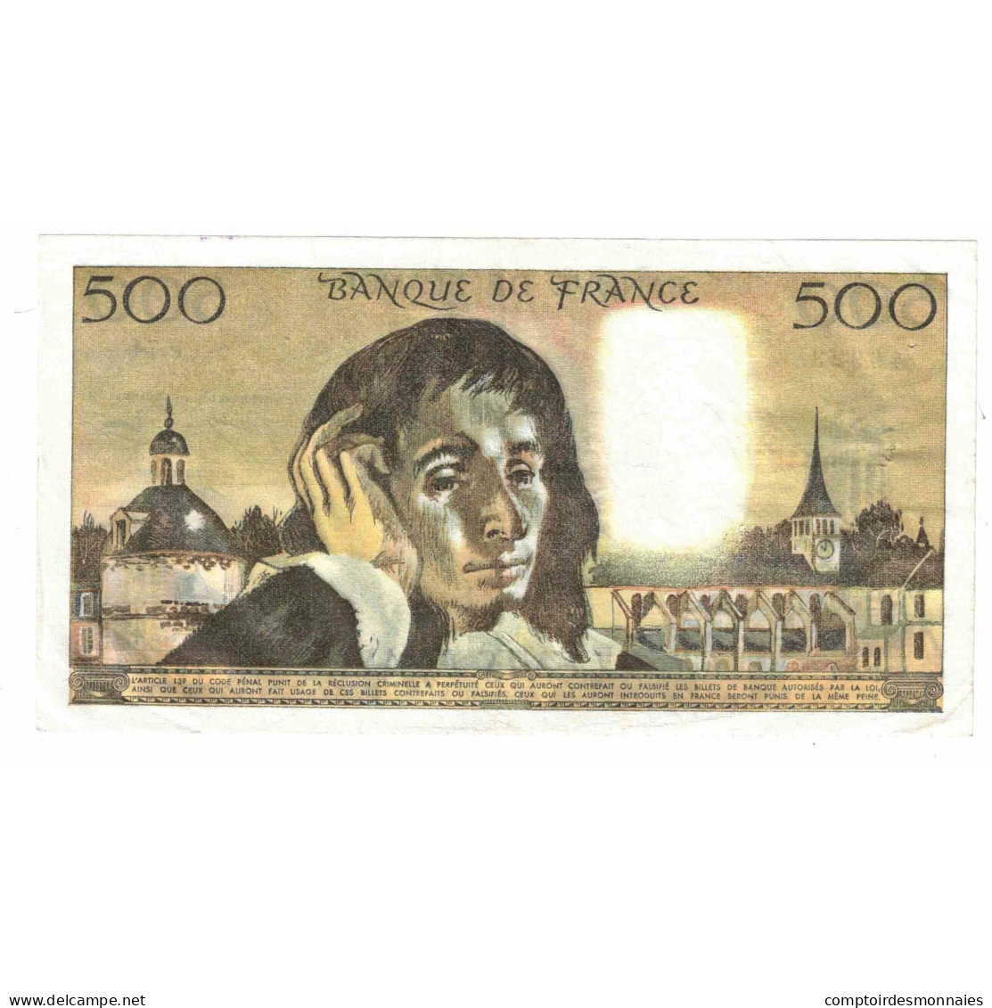 France, 500 Francs, Pascal, 1977, P.74, TTB, Fayette:71.17, KM:156d - 500 F 1968-1993 ''Pascal''