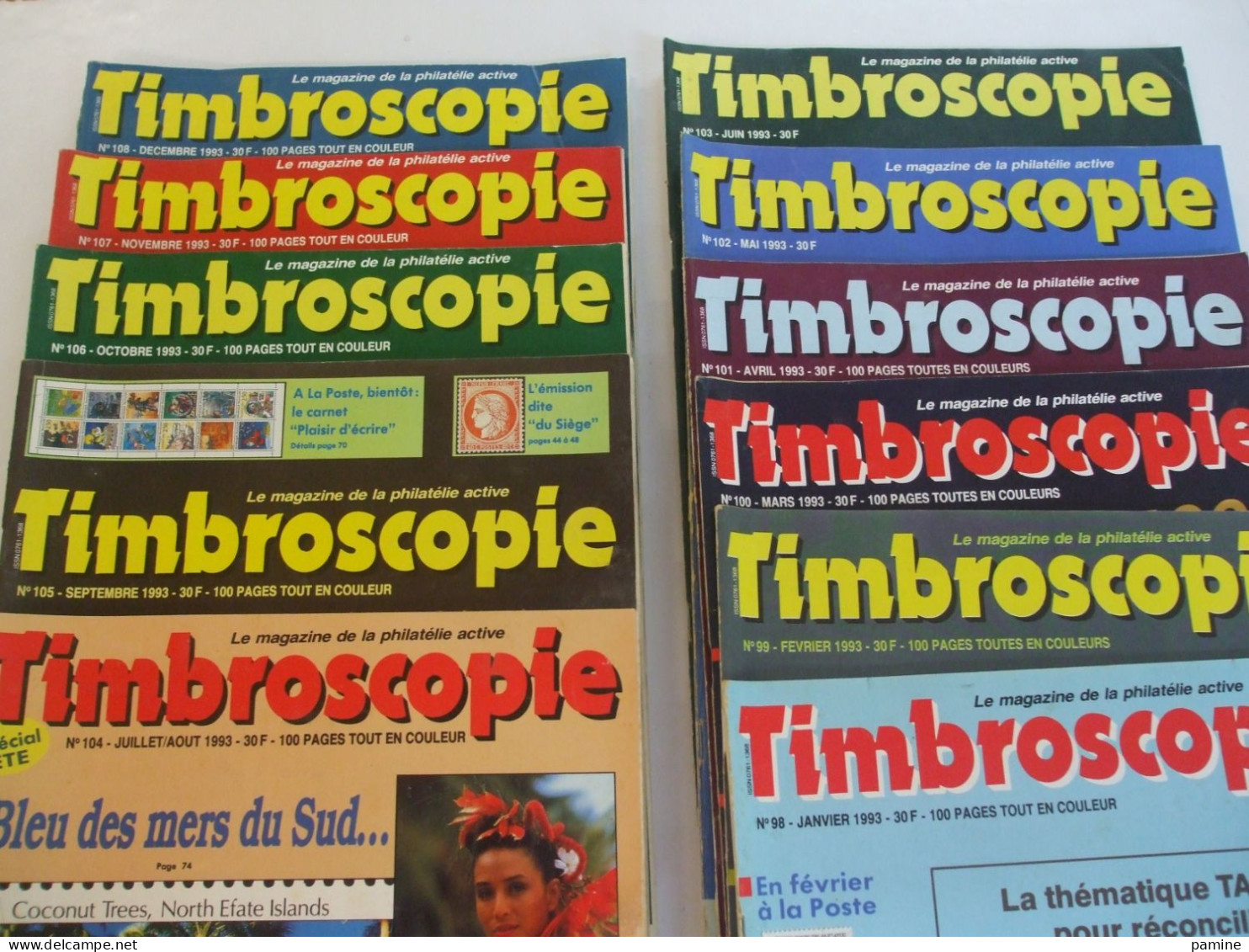 Timbroscopie Année 1993 Complète (11 N°) Du 98 Au 108 - Sonstige & Ohne Zuordnung