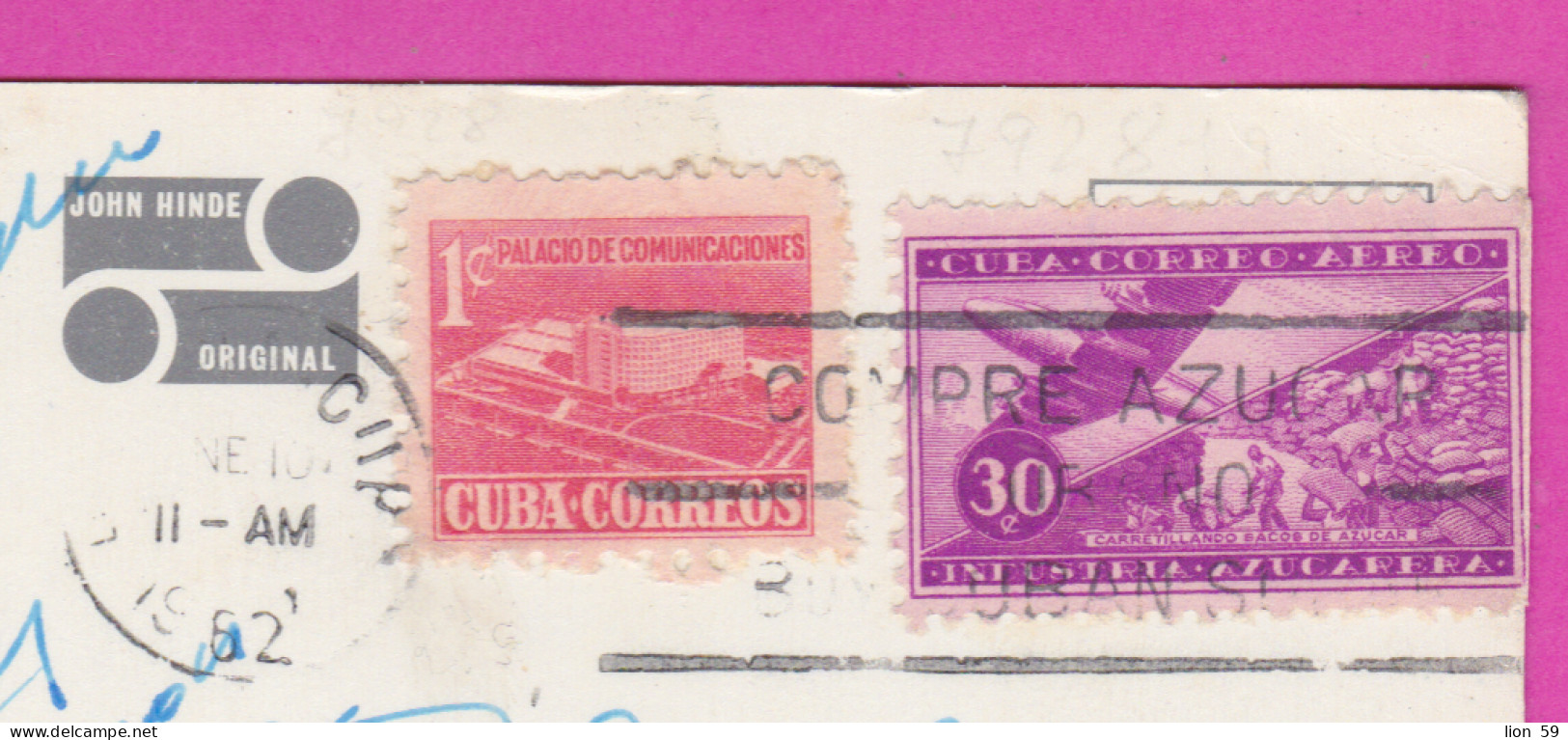 292373 / Ireland Limerick - Treaty Stone PC Used (O) Cuba 1962 -1+30c Palacio Comunicaciones Airmail The Sugar Industry - Limerick