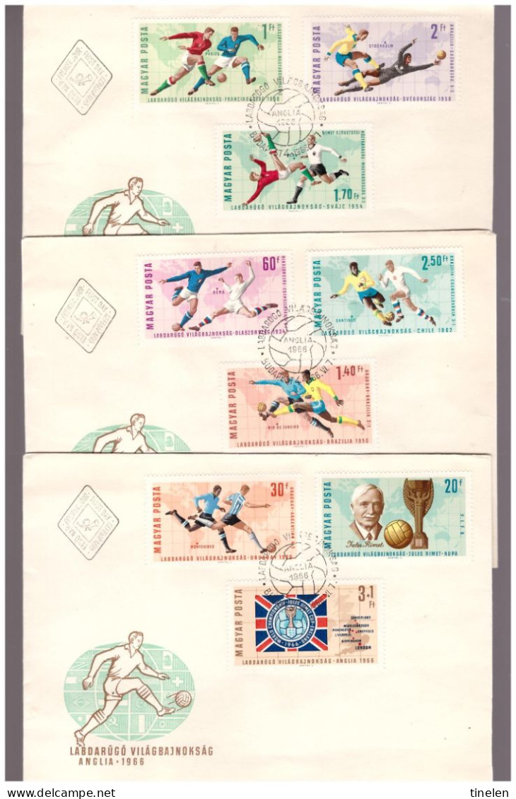 Ungheria - 1966  3 Fdc Campionati Del Mondo Di Calcio 1966 Inghilterra - 1966 – Angleterre