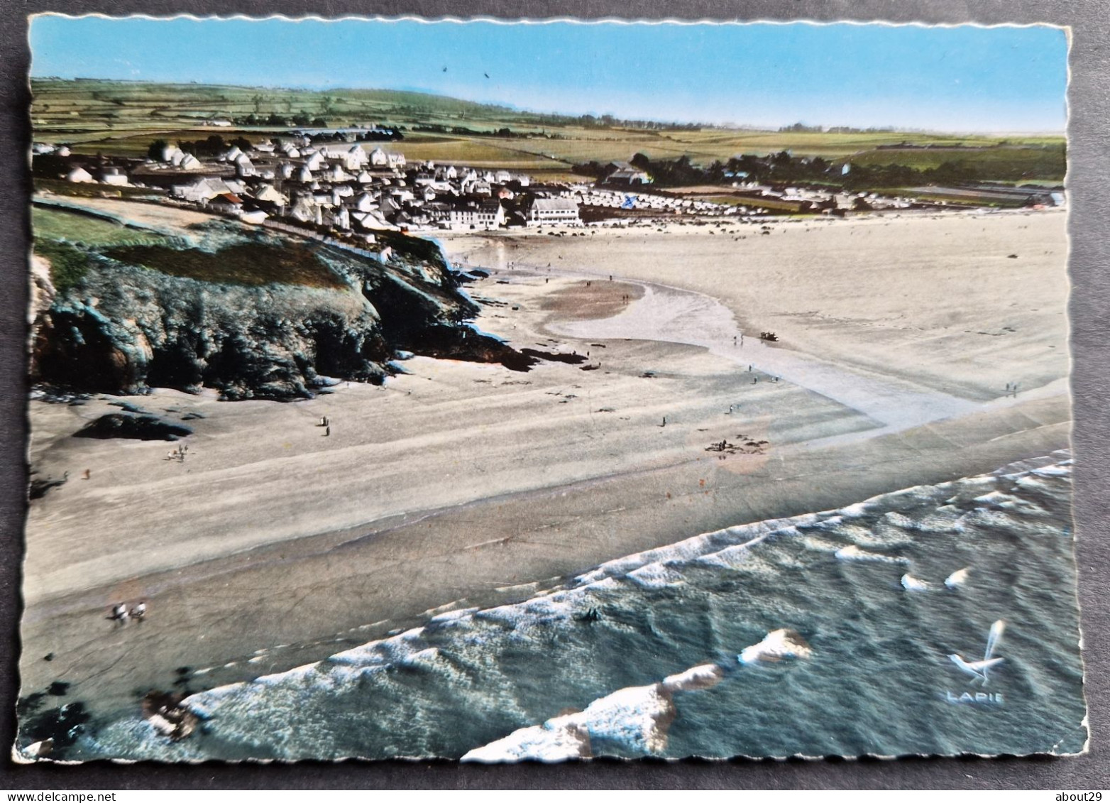 CPM 29 PENTREZ PLAGE ( Plomodiern ) - Rare Vue - En Avion Au Dessus De ... - La Plage  - Edit Lapie 9K - Réf O 204 - Plomodiern