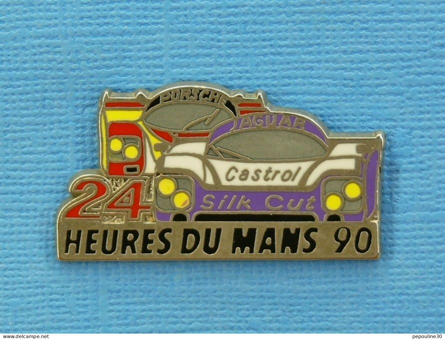 1 PIN'S //  ** 24H DU MANS 1990 / 58ème ÉDITION / JAGUAR XJR - PORSCHE 962C ** - Jaguar