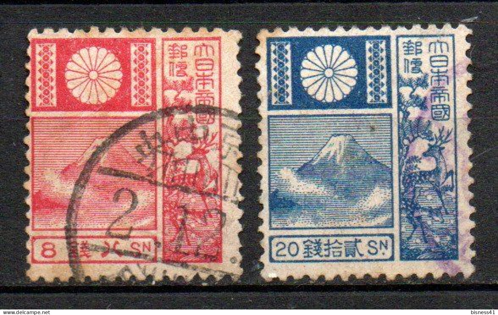 Col33 Asie Japon 1922 N° 171 & 172 Oblitéré Cote : 20,00€ - Usati