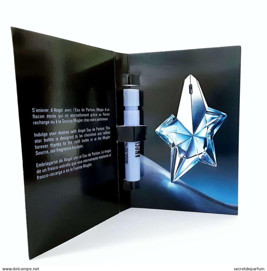 échantillons De Parfum Tubes Sur Cartes  ANGEL De THIERRY MUGLER   EDP  Spray Tube 1.2 Ml - Parfumproben - Phiolen