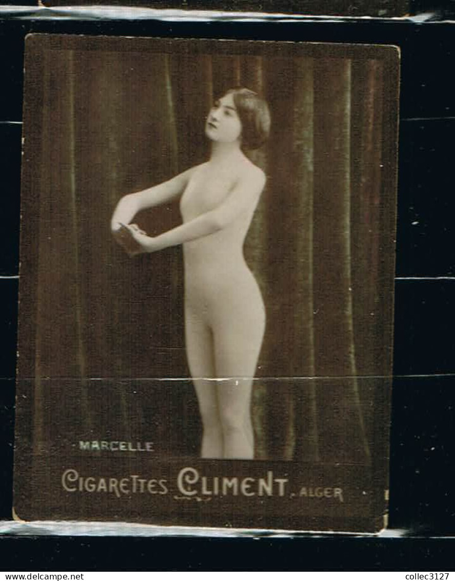 S1 - Chromo 6.5*5 Cm Cigarettes Climent Alger - Femme - érotisme - Dos Tirage No 116 - Marcelle - Climent