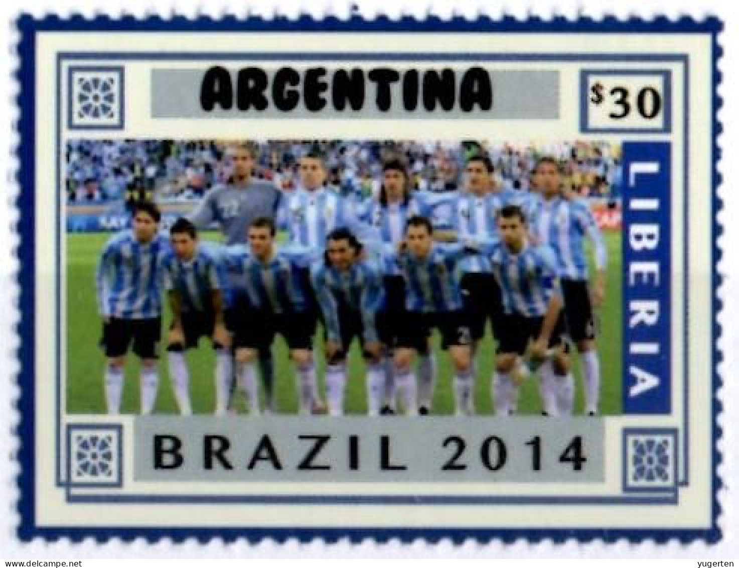 LIBERIA 2014 - 1v - MNH - Argentina Team - Brazil World Football Championship - Soccer Calcio - Football - World Cup - 2014 – Brazilië