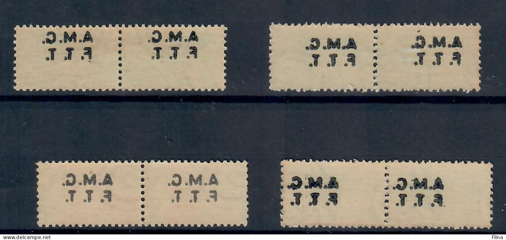 TRIESTE AMG FTT ZONA A 1947/48 PACCHI POSTALI CAT.SASSONE 2/4/5/6k VARIETA' DECALCO DELLA SOPRASTAMPA  MNH/** - Paketmarken/Konzessionen