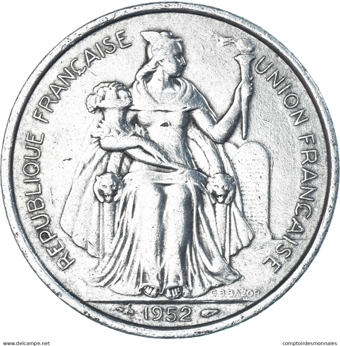 Monnaie, Nouvelle-Calédonie, 5 Francs, 1952 - Nueva Caledonia