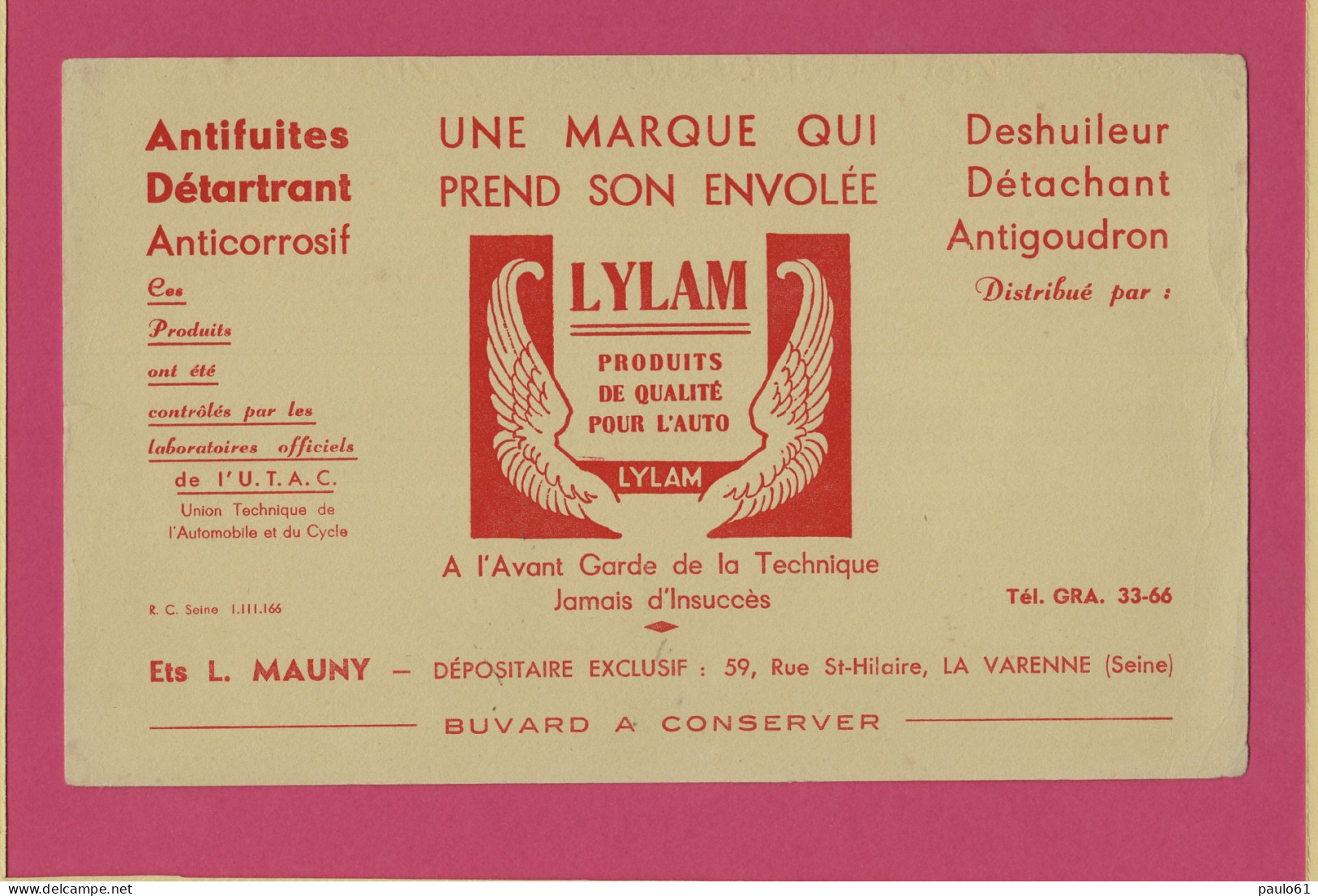 BUVARD & Blotting Paper : LYLAM - Automobile