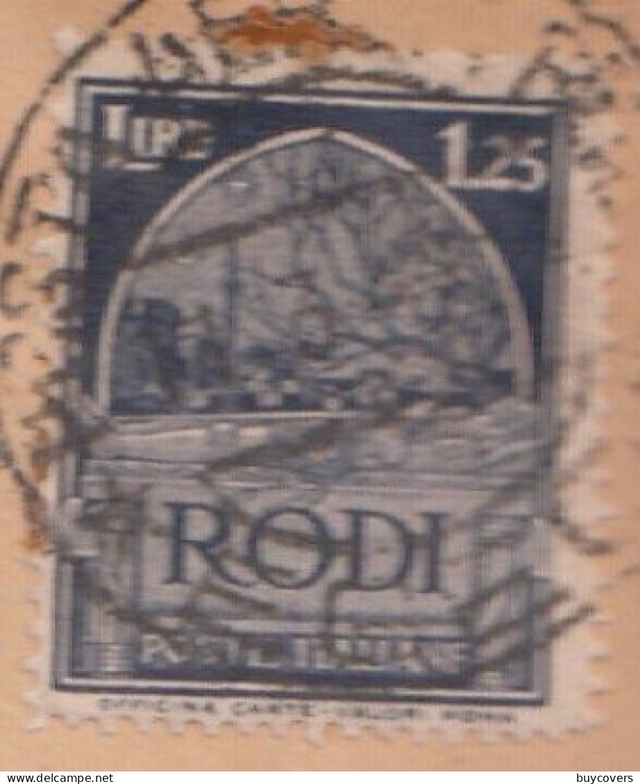 CO46- EGEO RODI - Busta Raccomandata Da Rodi A Genova Del 5 Aprile 1942 Con Tariffa Di Lire 2,00 - - Ägäis (Rodi)