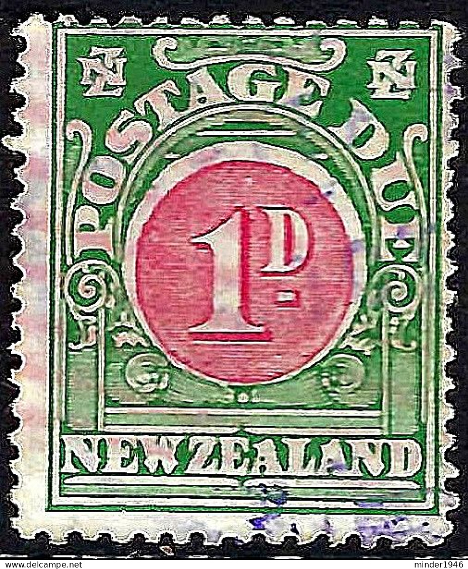 NEW ZEALAND 1925 KGV 1d Carmine & Green Postage Due SGD30 Used - Usati