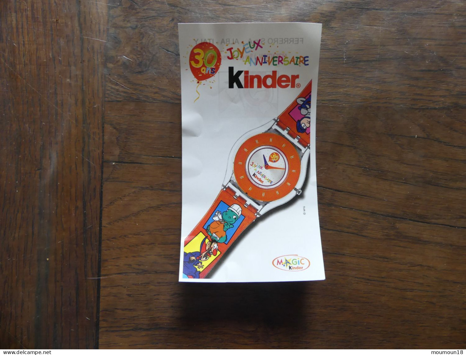 Montre Kinder  Anniversaire 30 Ans 1975-2005, Avec Notice - Advertisement Watches