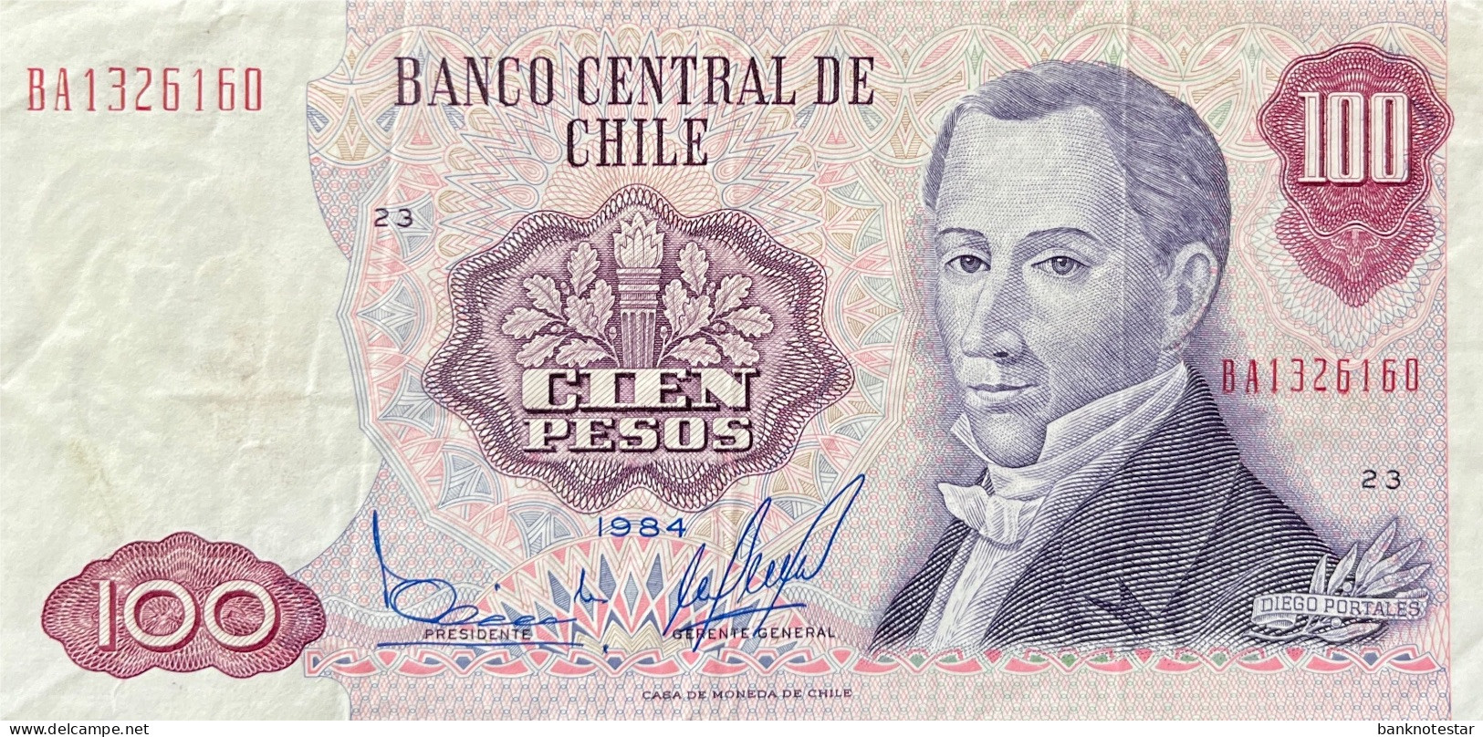 Chile 100 Pesos, P-152b (1984) - Very Fine - Chili