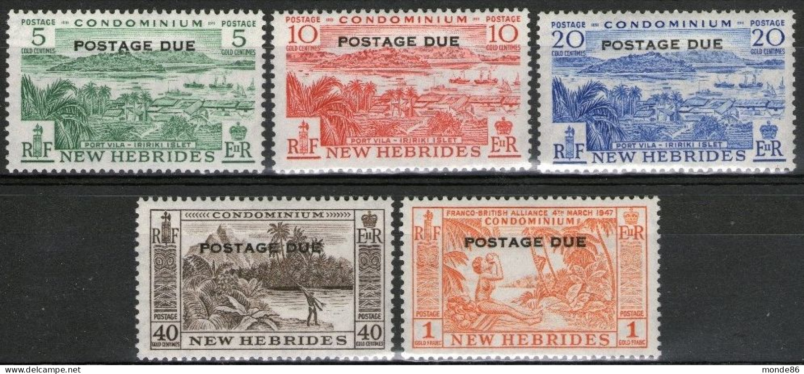 NOUVELLES HEBRIDES - Y&T Taxe N° 41-45 * - Postage Due