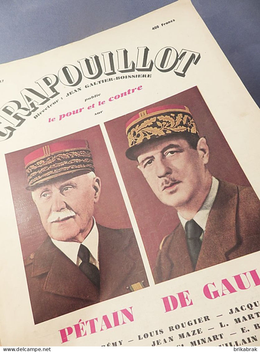 + JOURNAL LE CRAPOUILLOT N° 17 PETAIN DE GAULLE 1952 - Histoire Revue - Français