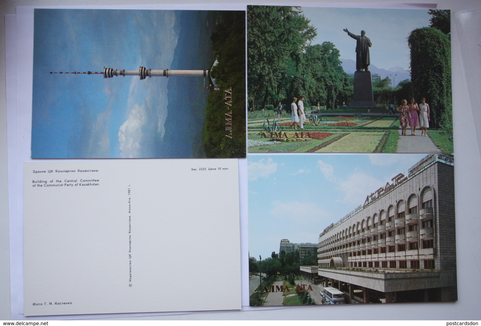 KAZAKHSTAN. ALMATY Capital. Complete Set. 18 Postcards Lot.1987 Airport, Stade, Railway Station, Lernin Monument - Kazachstan