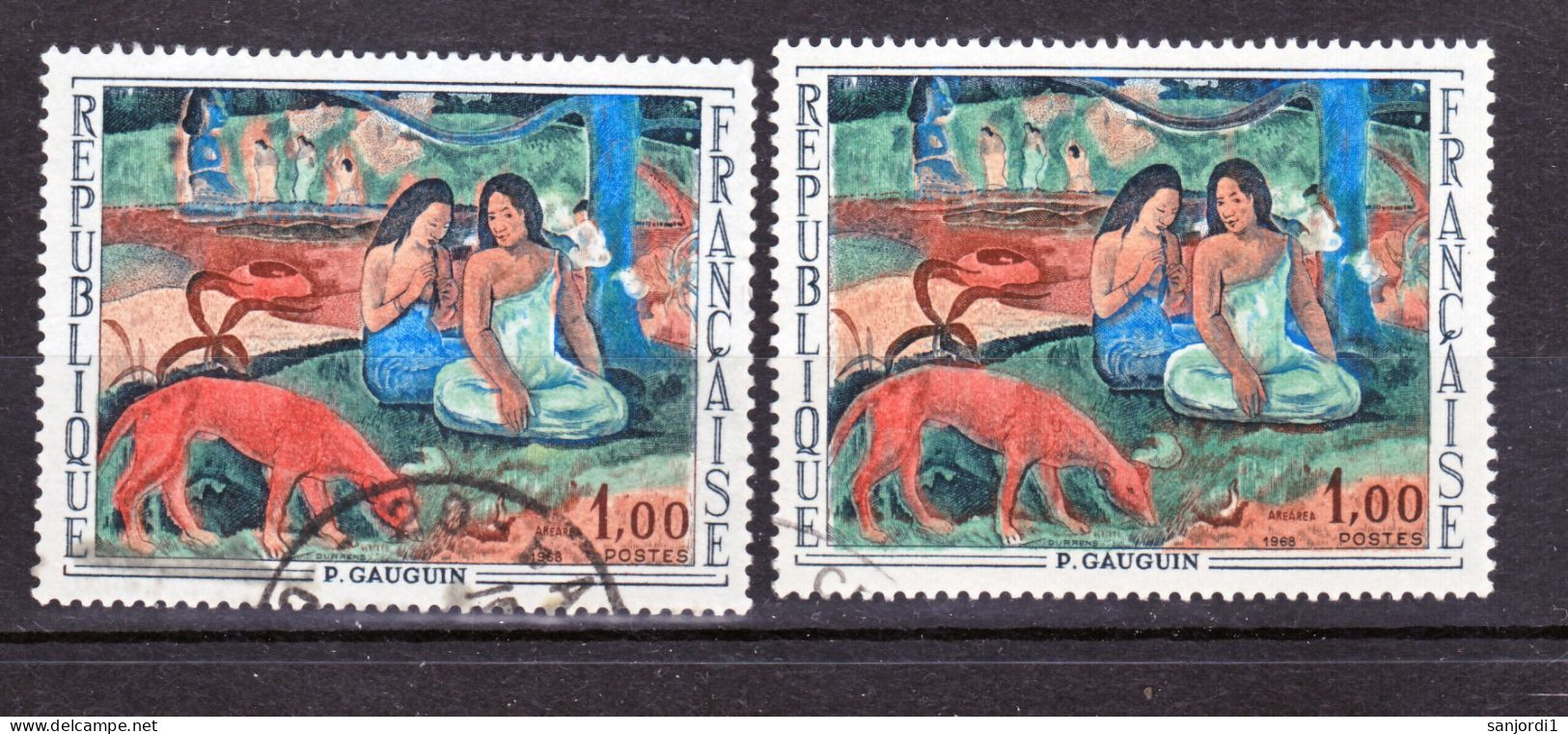 France  1568 Gauguin Variété Branche Noire Et Normale Oblitéré Used - Gebruikt