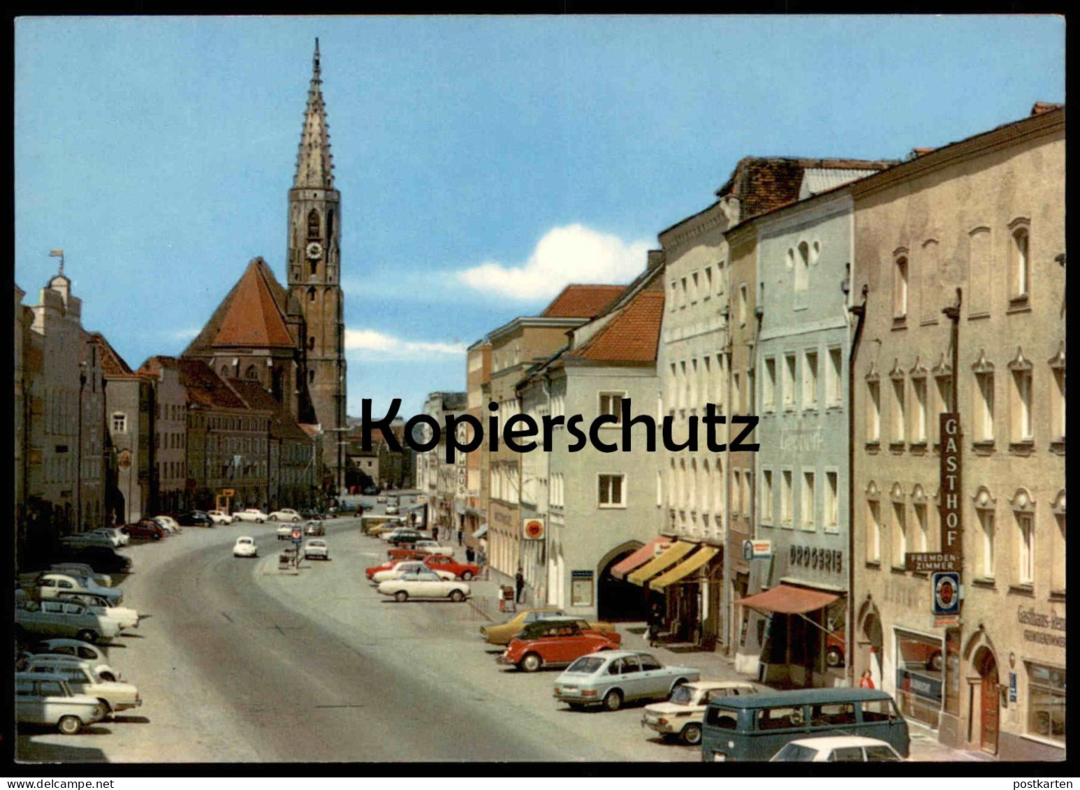 ÄLTERE POSTKARTE NEUÖTTING AM INN PANORAMA VW KÄFER CABRIO BUS NSU OPEL GASTHOF DROGERIE Ansichtskarte AK Cpa Postcard - Neuoetting