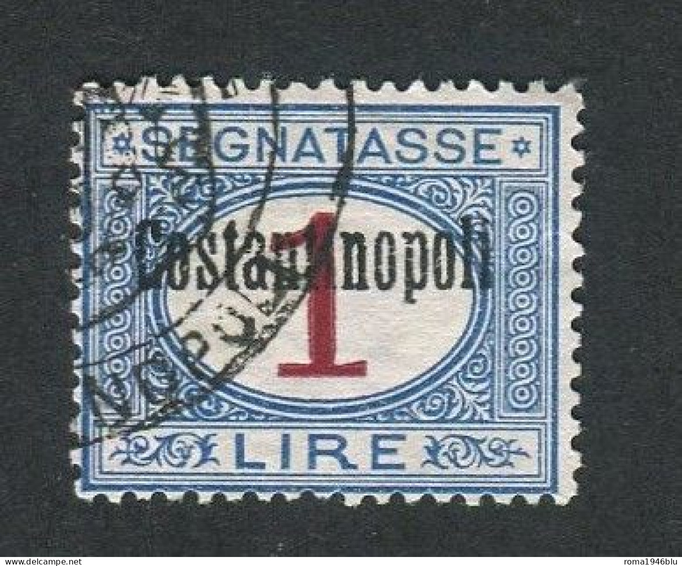 COSTANTINOPOLI 1922 SEGNATASSE 1 L.. SASSONE N. 4 USATO - Bureaux D'Europe & D'Asie