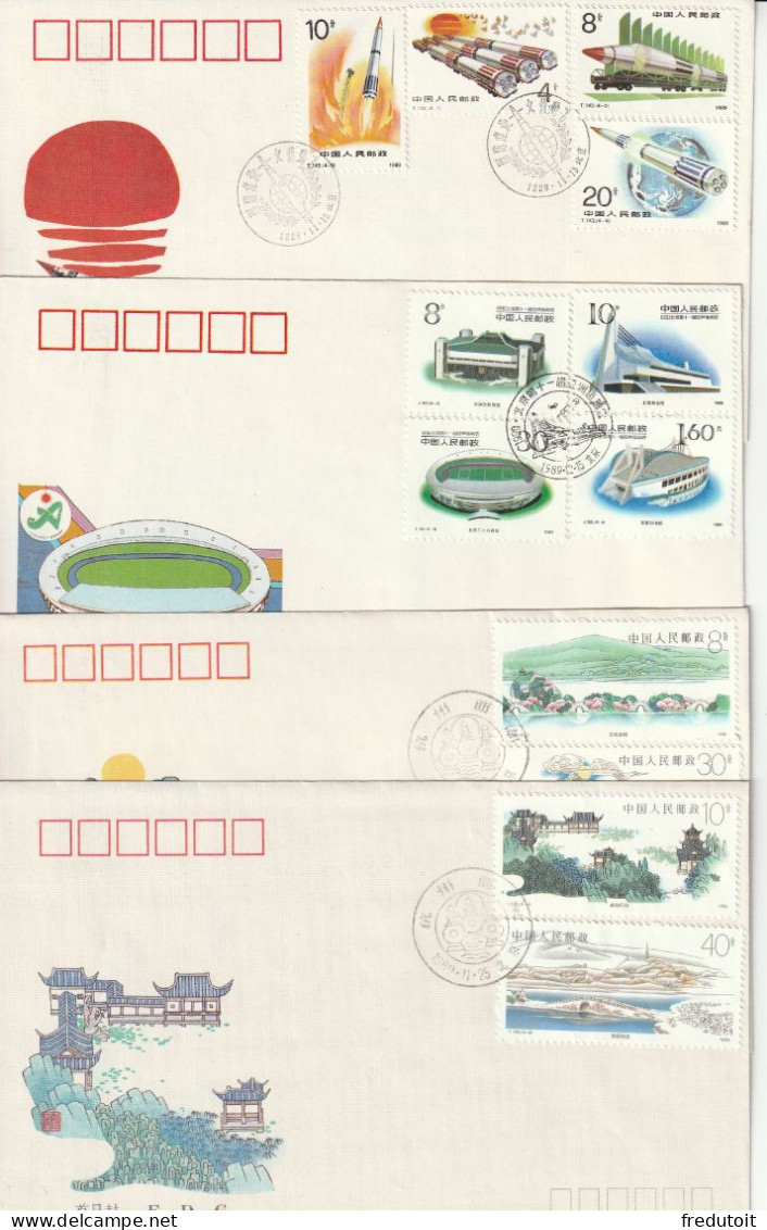 CHINE - LOT De 25 FDC : Année 1989 - 1980-1989