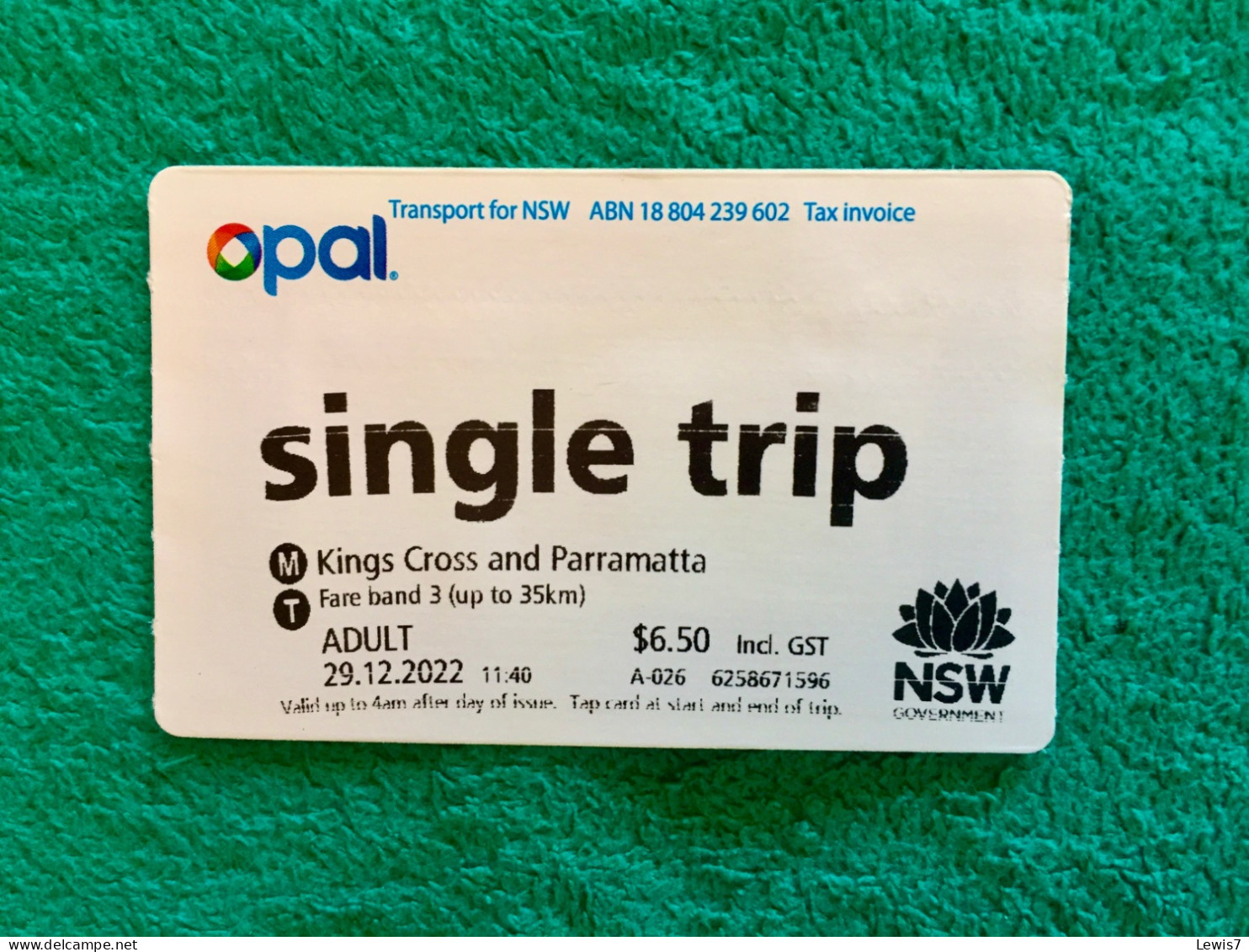 Ticket Train Sydney Australia - Monde