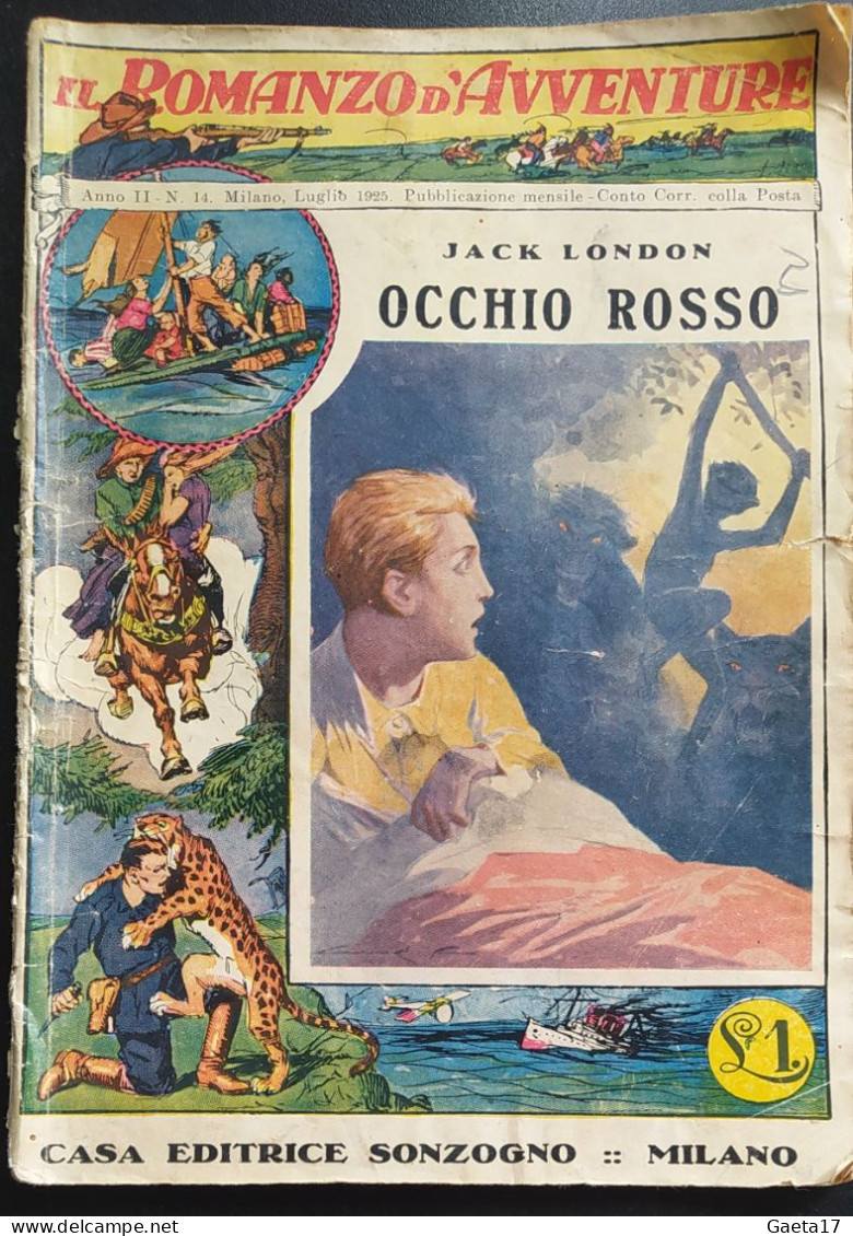 Il Romanzo D'Avventure - Jack London - Occhio Rosso (1925) - Acción Y Aventura