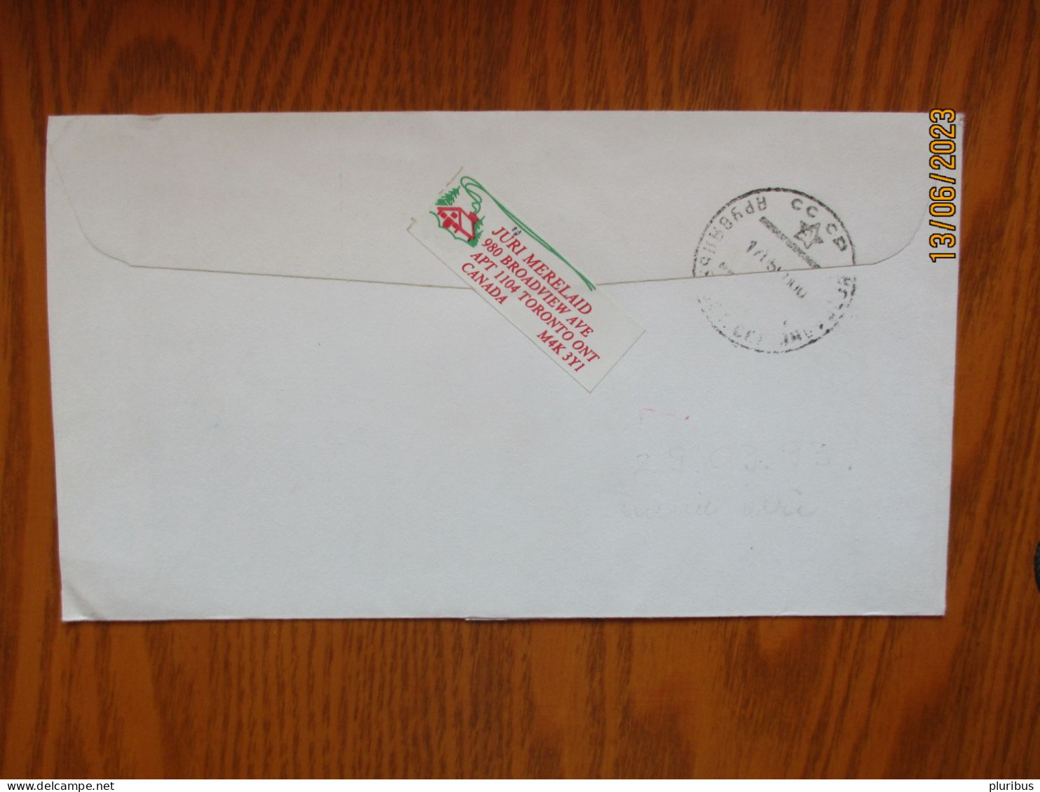 1990 CANADA TO RUSSIA USSR ESTONIA AIR MAIL  COVER POSTMASTERS OF TORONTO , 11-13 - Covers & Documents