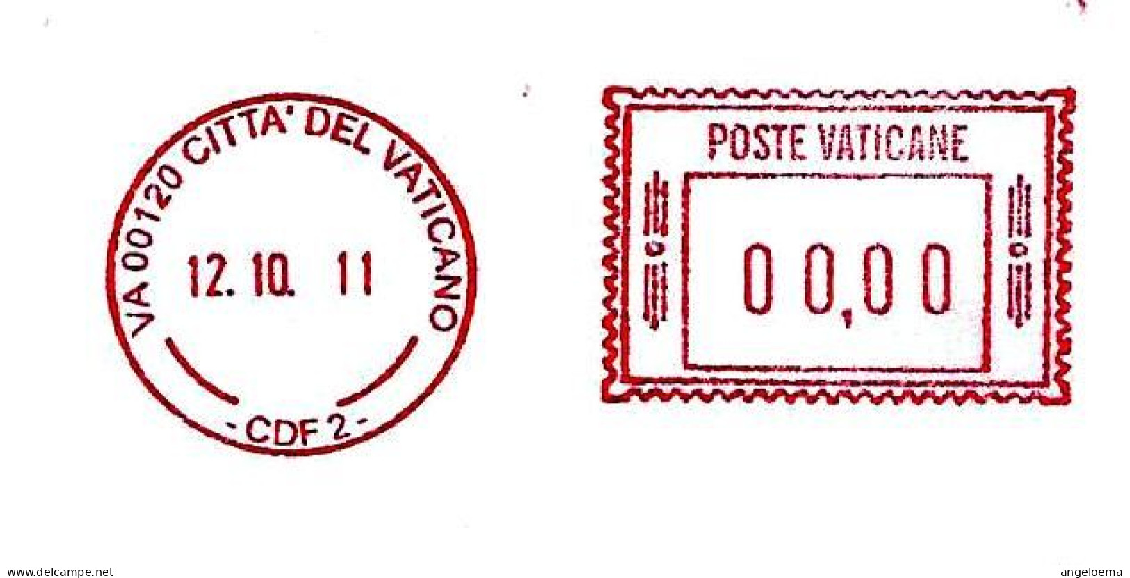 VATICANO - 2011 CONGREGAZIONE DELLA FEDE (CDF2) - Ema Affrancatura Mecc. Rossa Red Meter Su Busta Non Viaggiata - 1876 - Maschinenstempel (EMA)