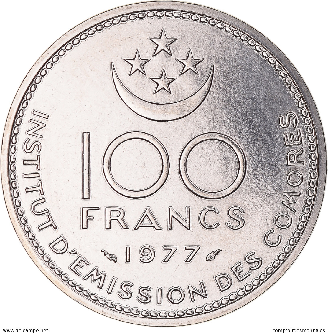 Monnaie, Comores, 100 Francs, 1977, Monnaie de Paris, ESSAI, FDC, Nickel, KM:E7