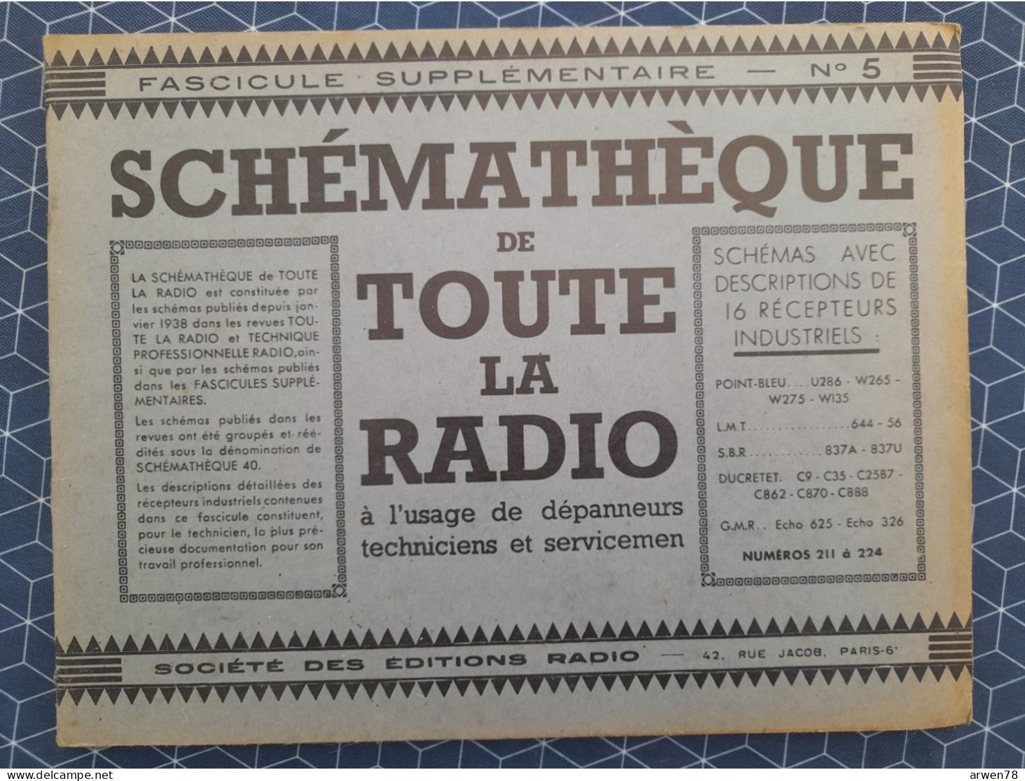 Schémathéque N° 5 De Toute La Radio Dépannage Technique Schéma - Audio-video