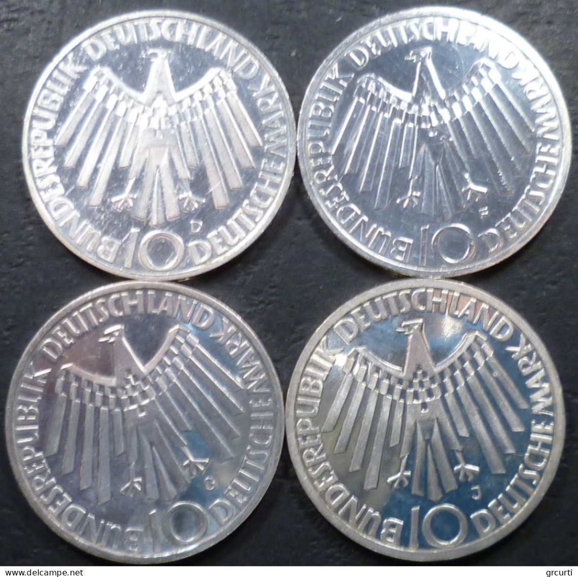 Germania - RFT - 4 X 10 Mark 1972 D G F J - Olimpiadi Di Monaco - KM# 130 - 10 Mark