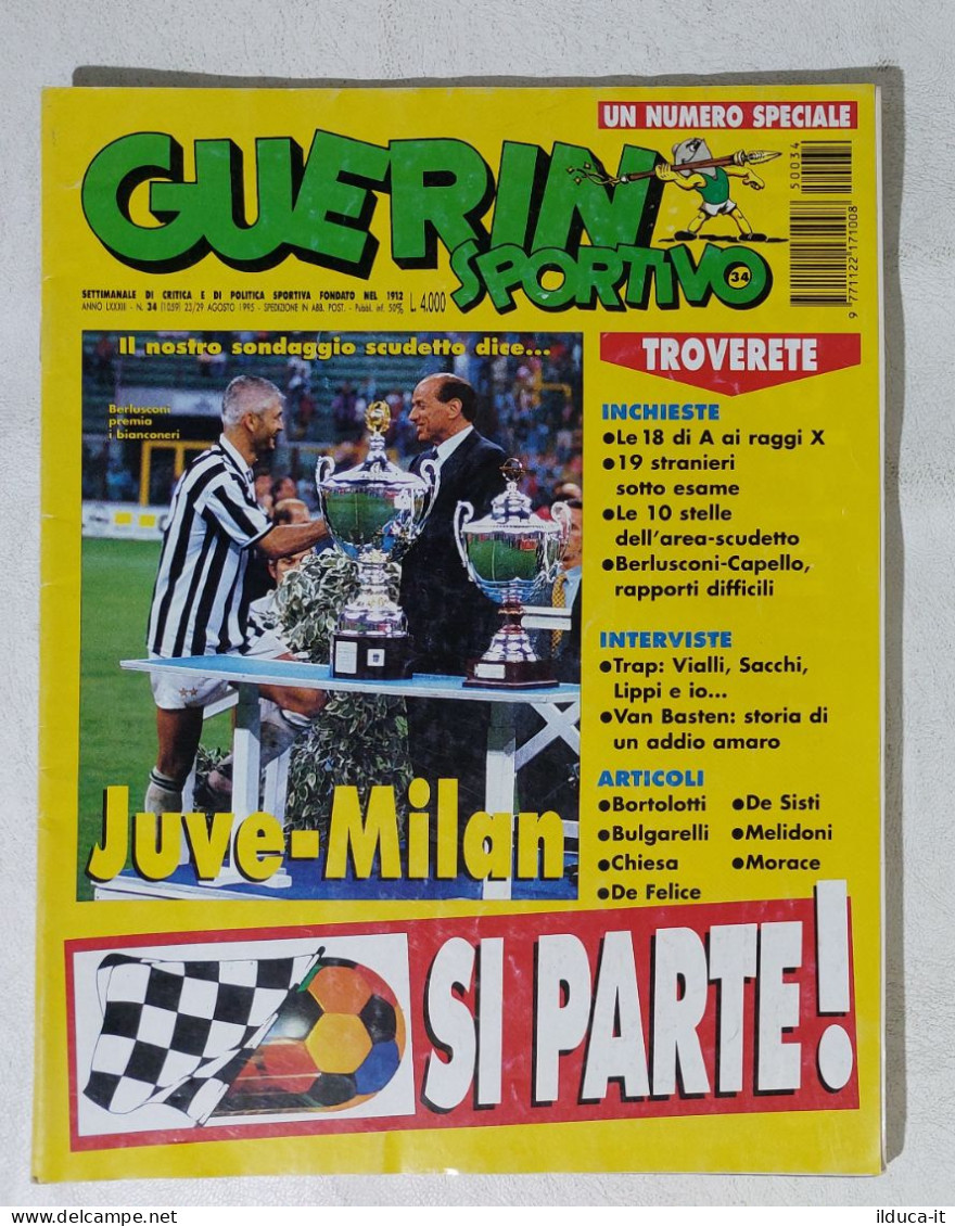 I115032 Guerin Sportivo LXXXIII N. 34 1995 - Campionato Juve O Milan? - Vialli - Sport