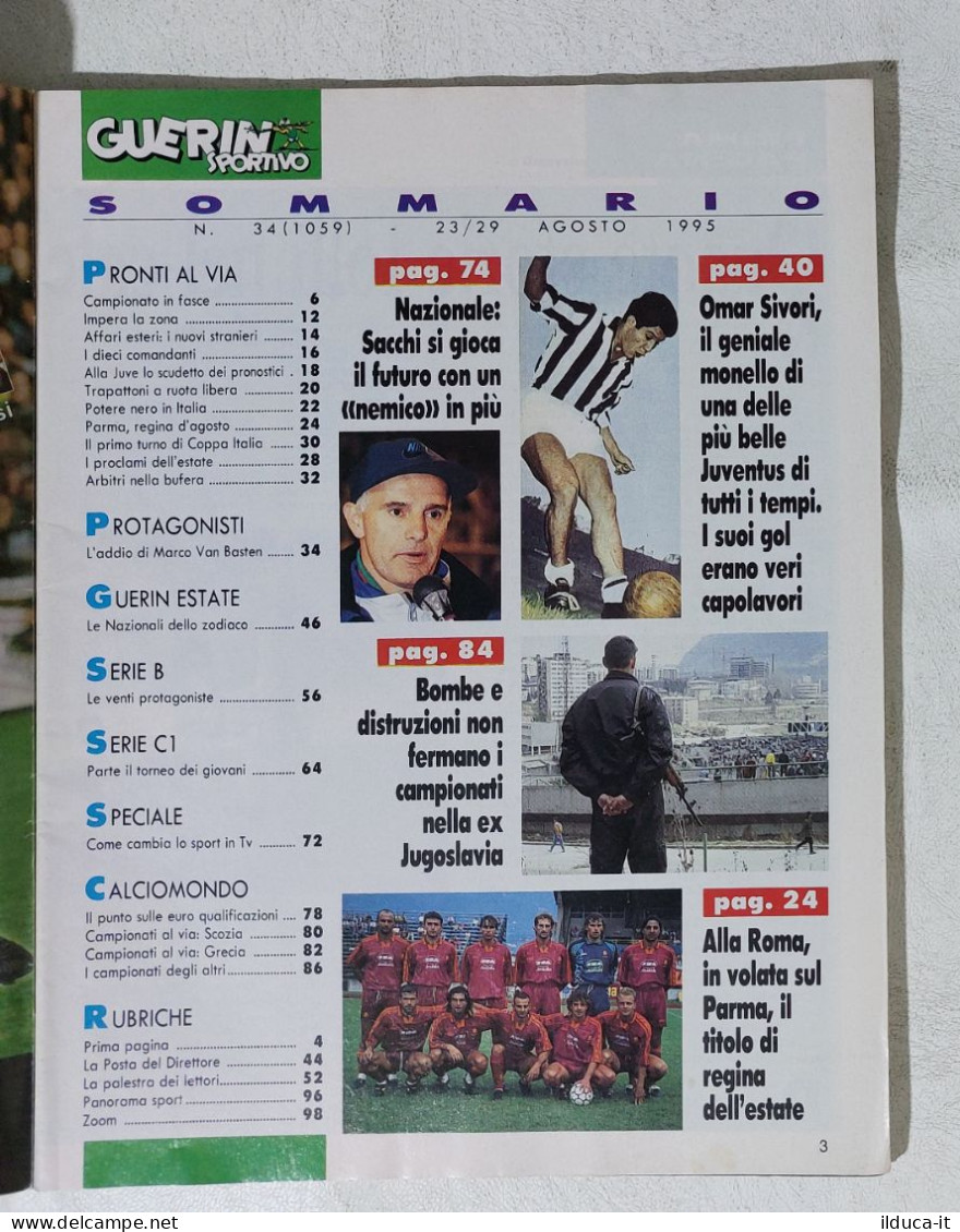 I115032 Guerin Sportivo LXXXIII N. 34 1995 - Campionato Juve O Milan? - Vialli - Sport