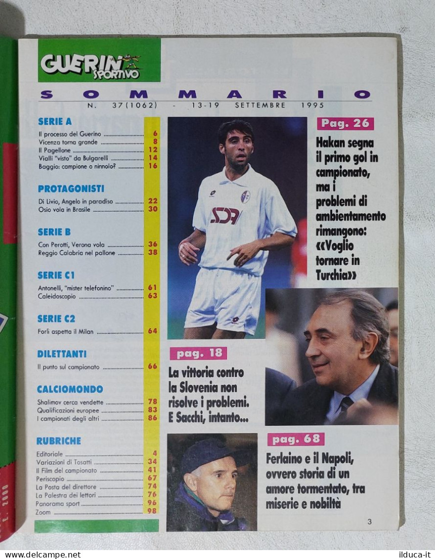 I115036 Guerin Sportivo A. LXXXIII N. 37 1995 - Sacchi Milan - Capello Nazionale - Sport