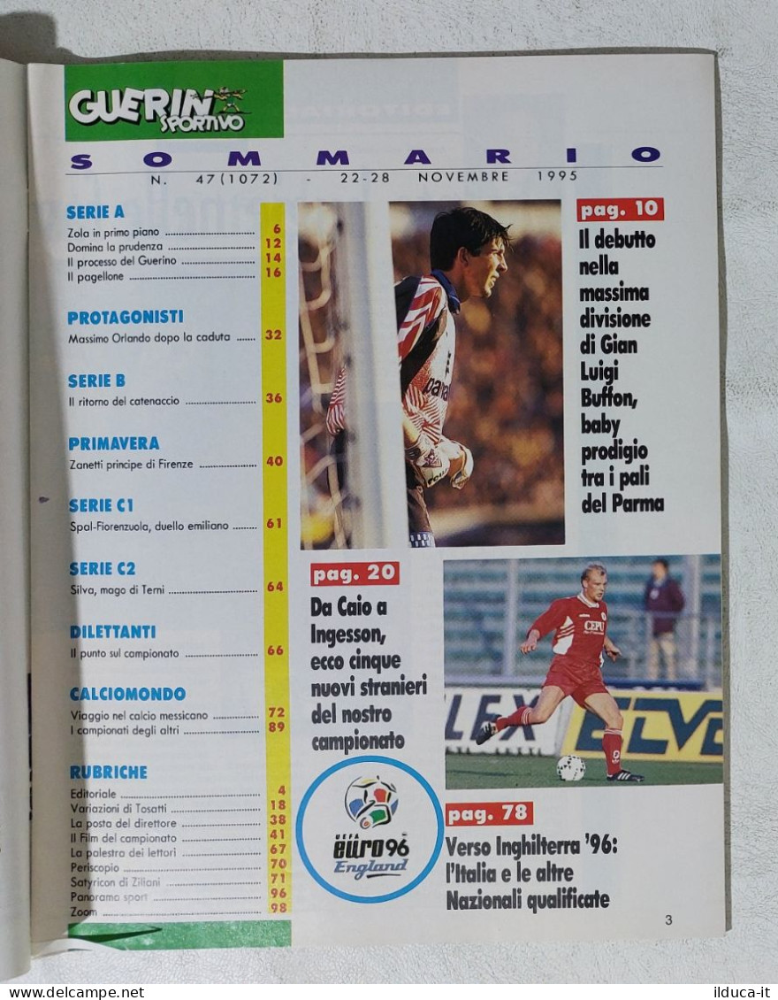 I115045 Guerin Sportivo A. LXXXIII N. 47 1995 - Zola - Del Piero - Italia - Sport