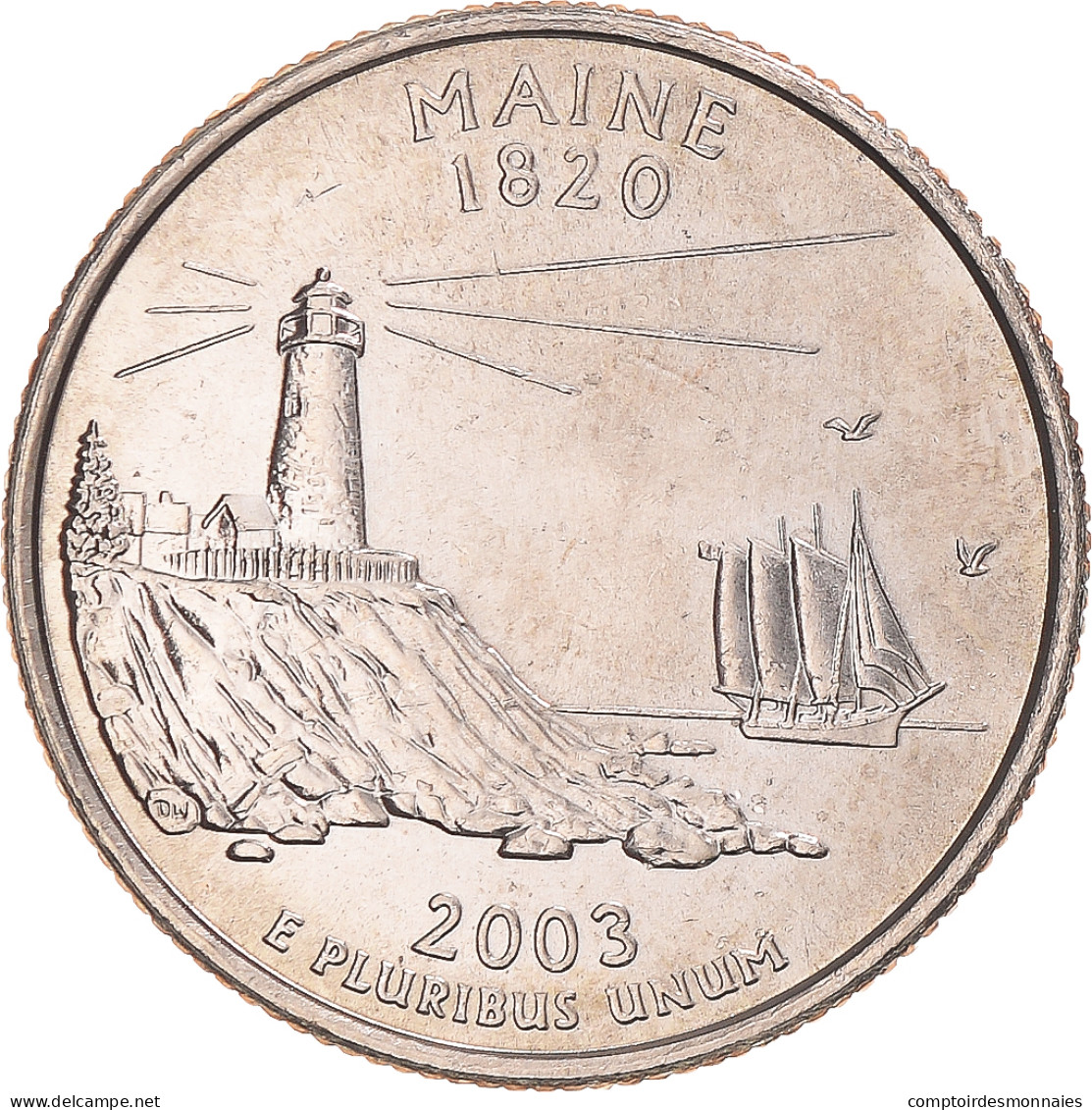 Monnaie, États-Unis, Maine, Quarter, 2003, U.S. Mint, Philadelphie, FDC - 1838-1891: Seated Liberty (Liberté Assise)