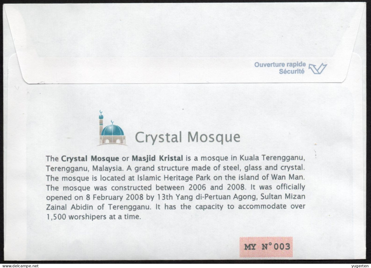 ARGHELIA - Philatelic - Crystal Mosque Mosques - Malaysia - Moschee - Mosquée - Mezquita - Mezquitas Moschea - 2 Scans - Mosques & Synagogues